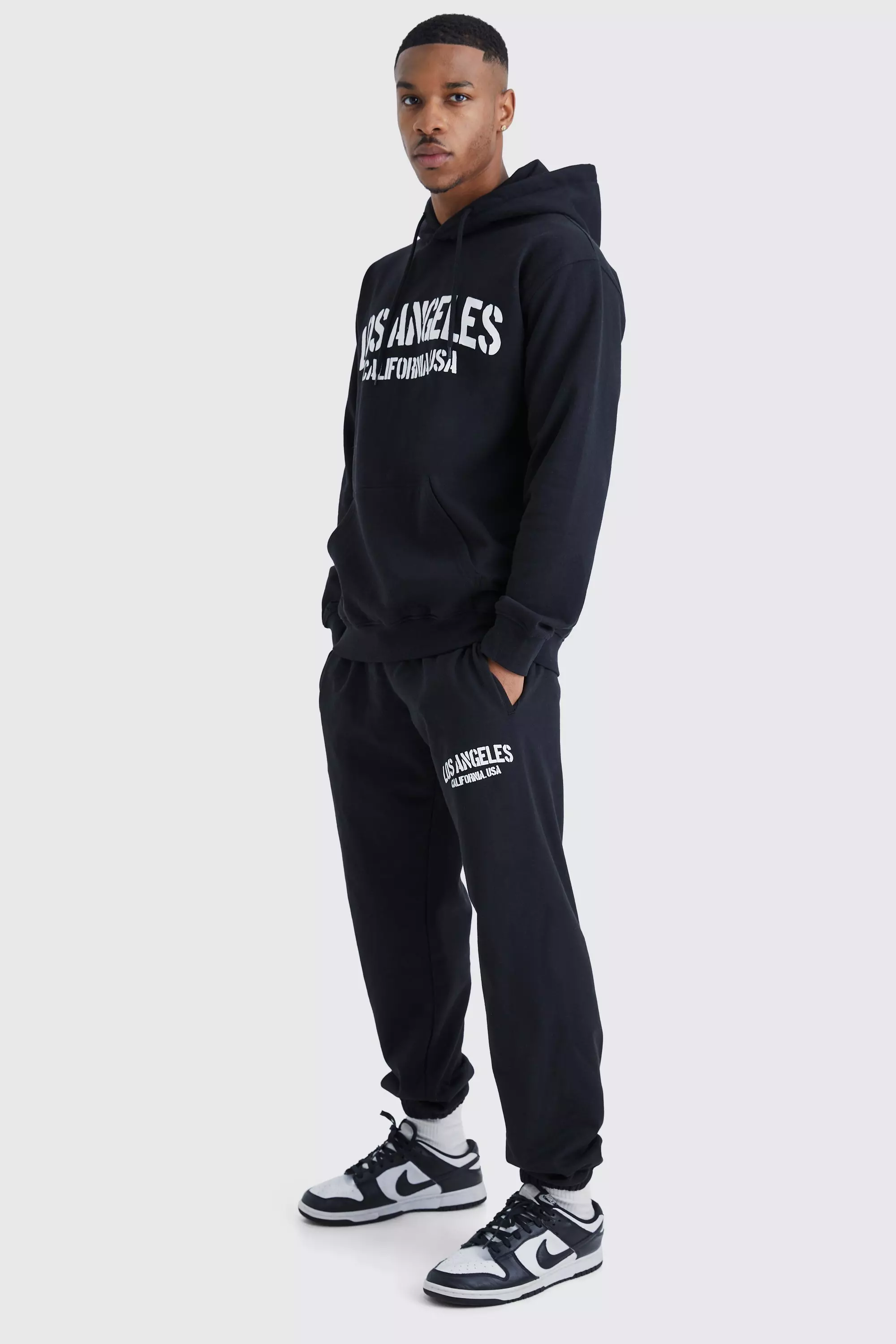 Black discount oversized tracksuit