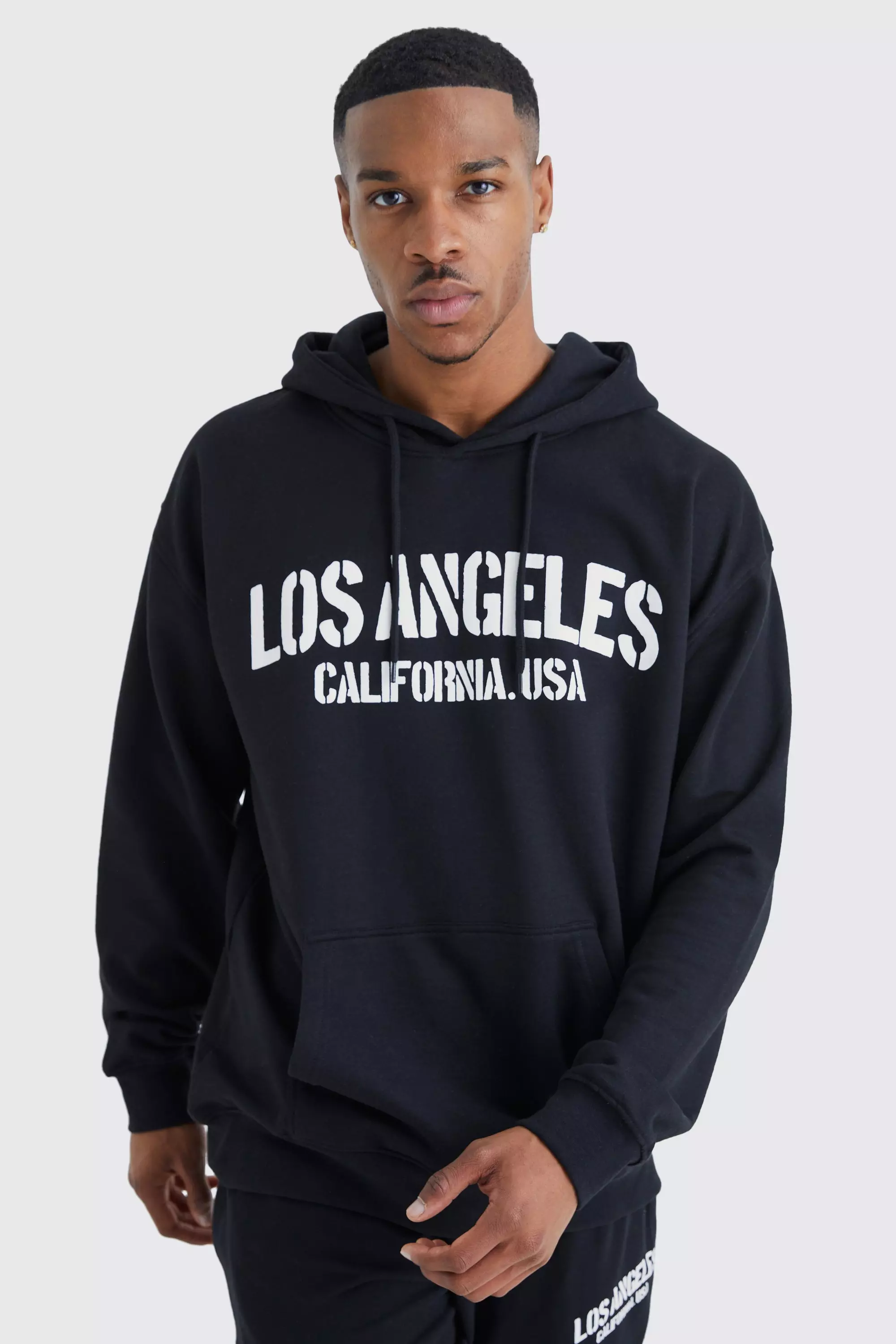 Oversized Los Angeles Printed Hoodie | boohooMAN USA