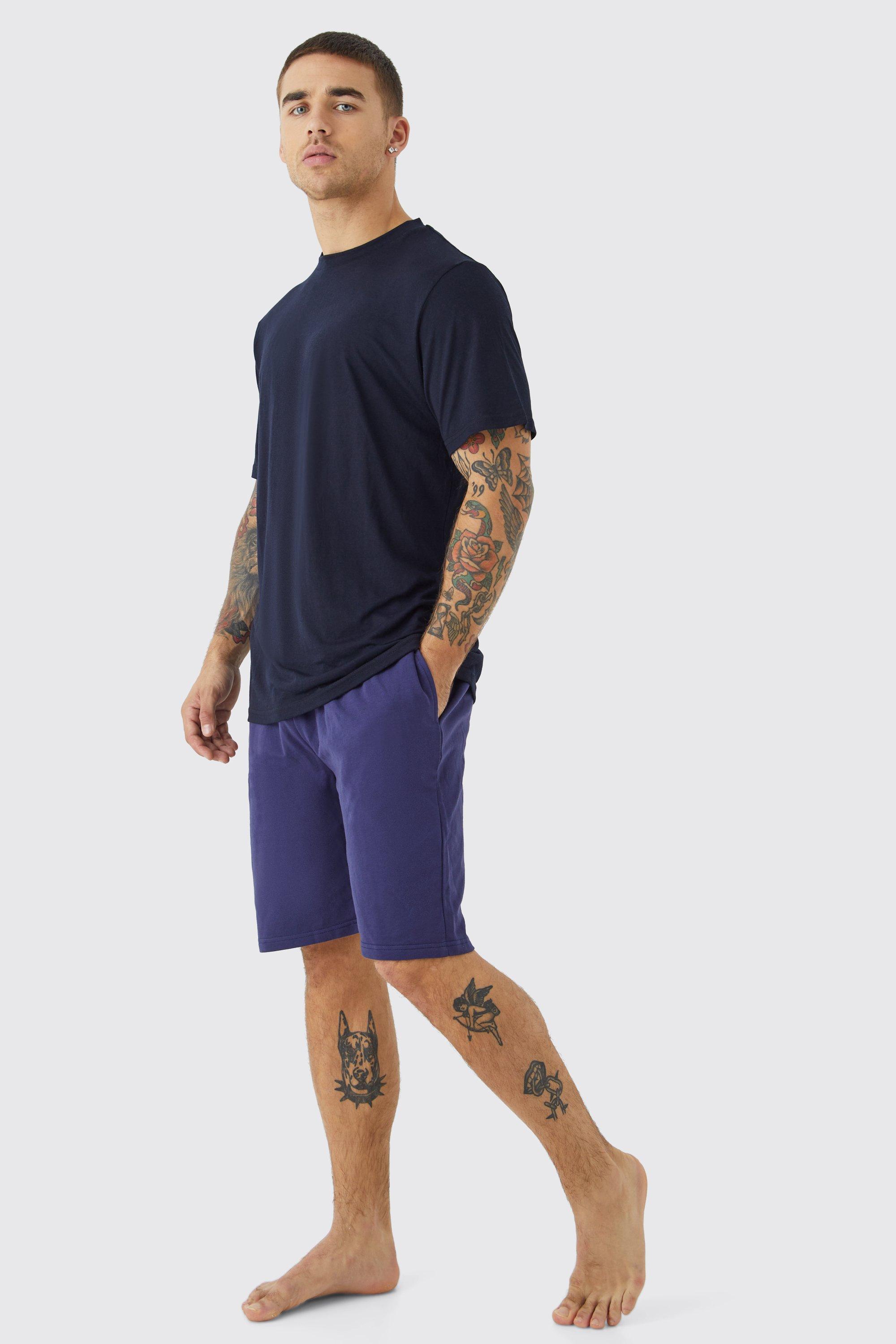 Image of Set pantaloncini da casa morbidi al tatto, Navy