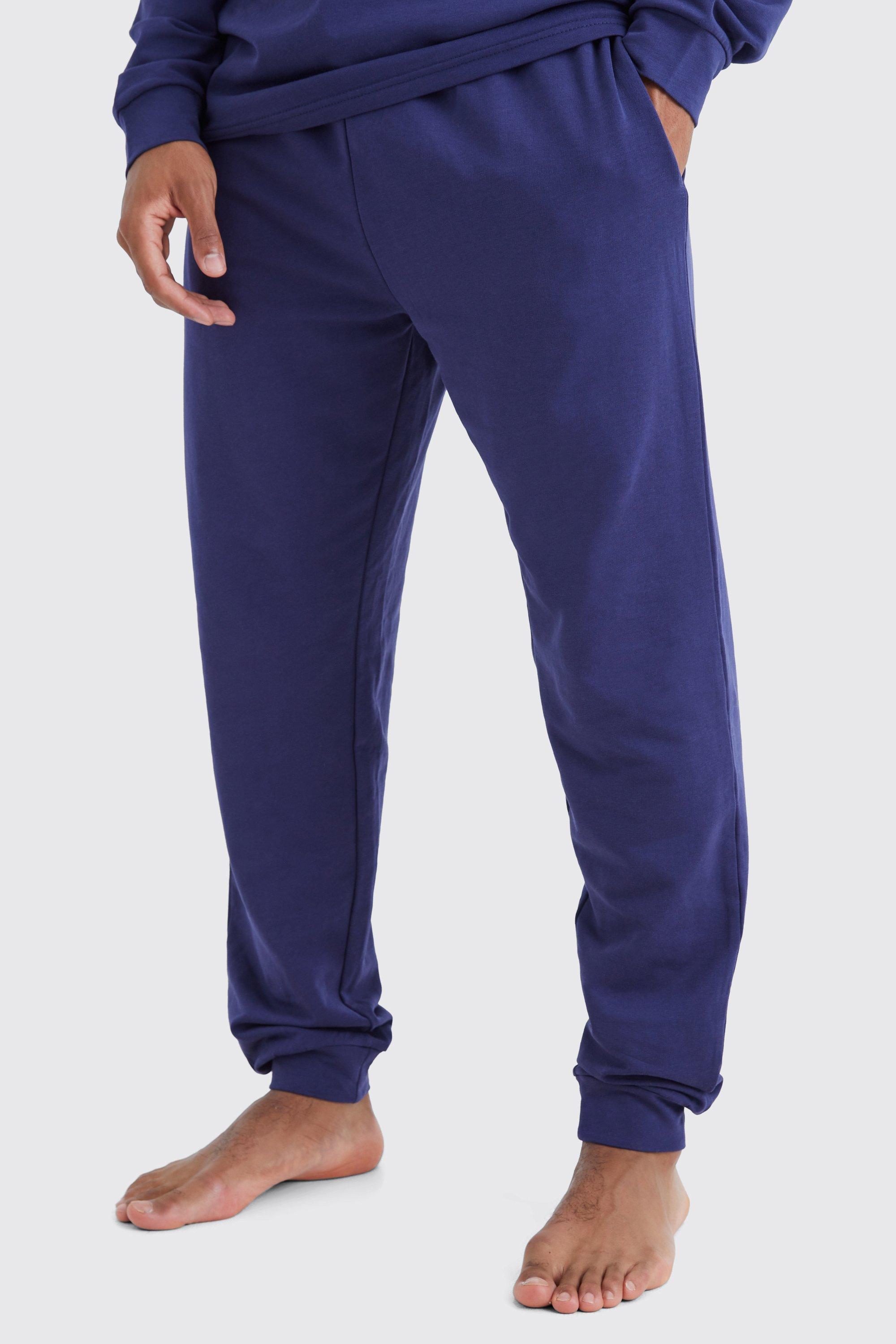 Mens Navy Soft Feel Regular Fit Lounge Jogger, Navy