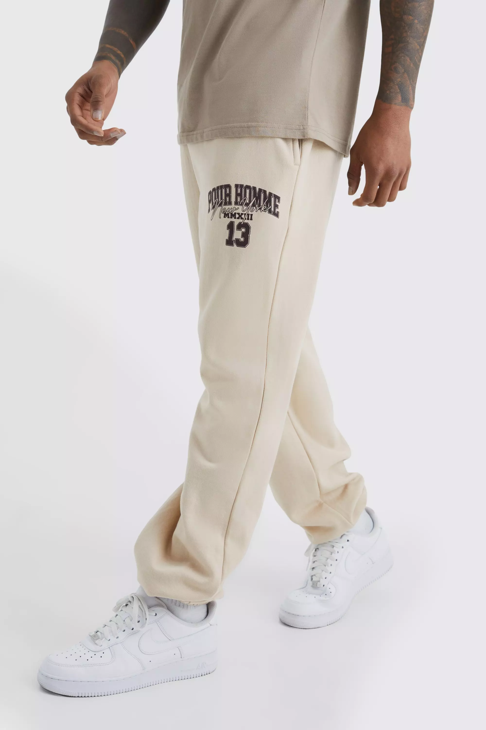 Oversized beige joggers hot sale