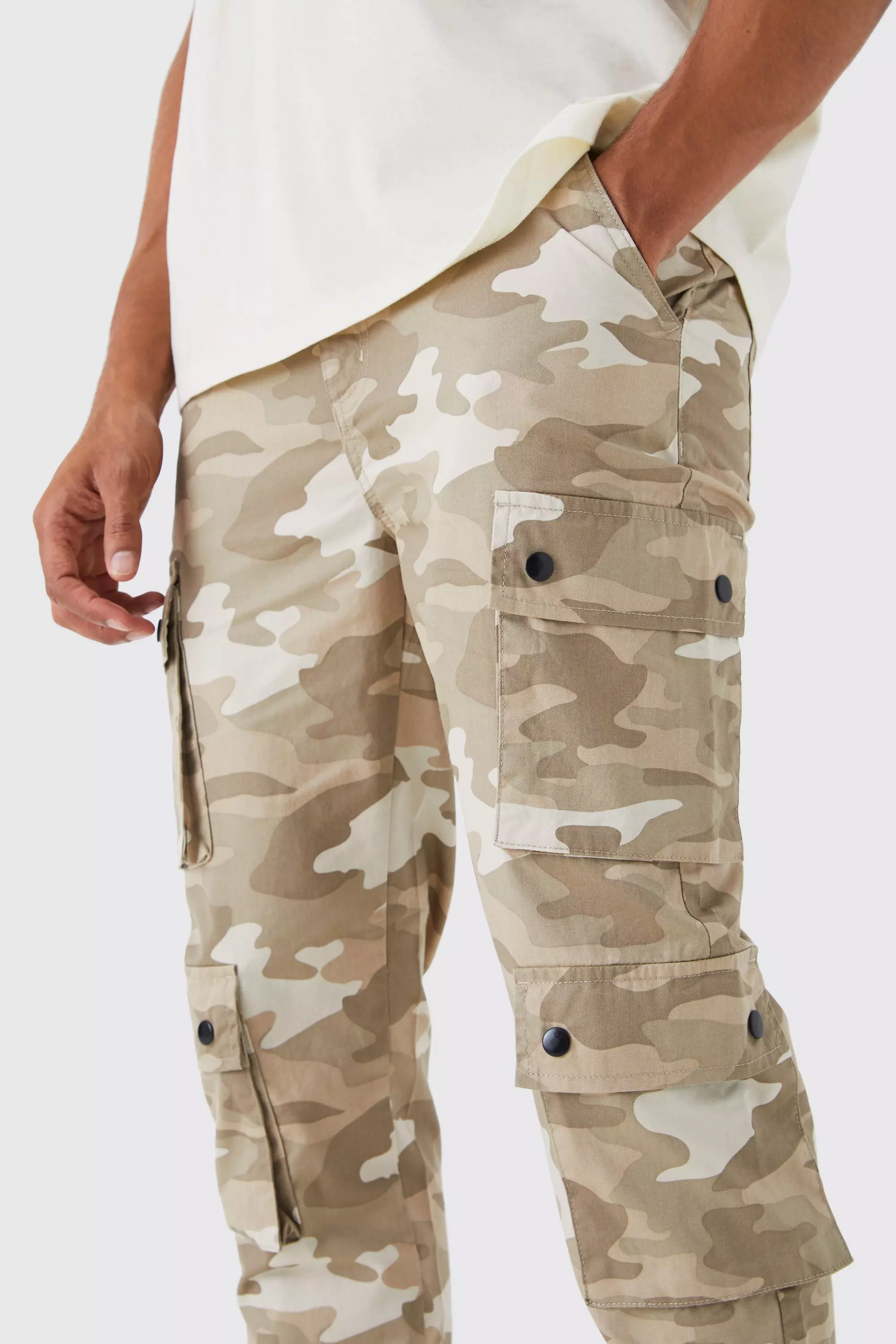 Mens slim fit camo on sale pants