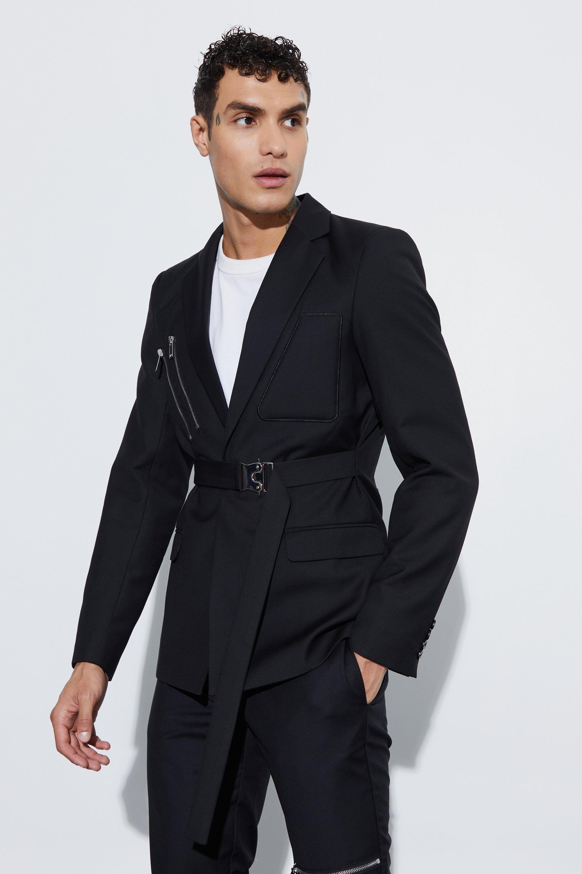 slim-fit single-breasted blazer