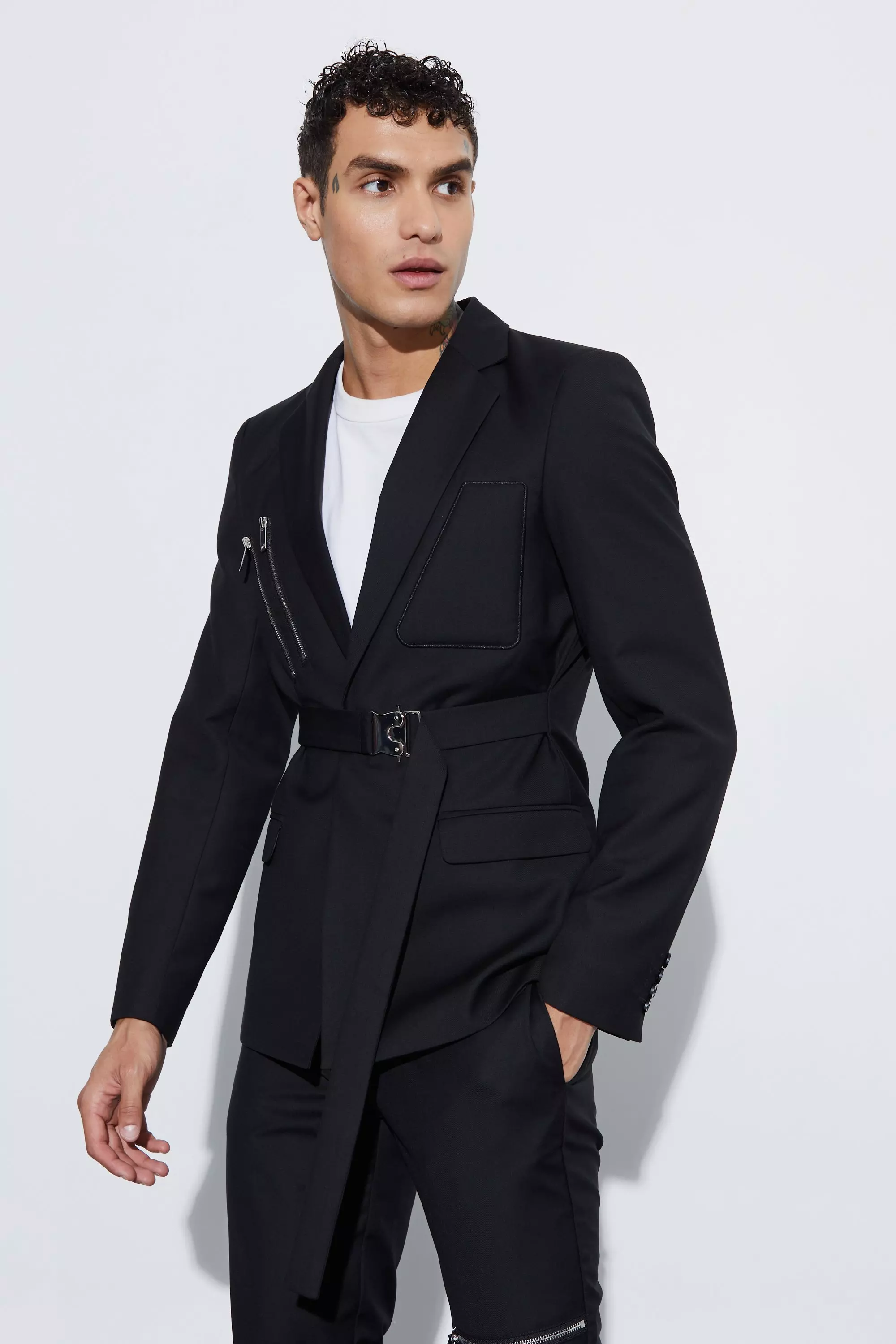 Skinny hot sale black blazer