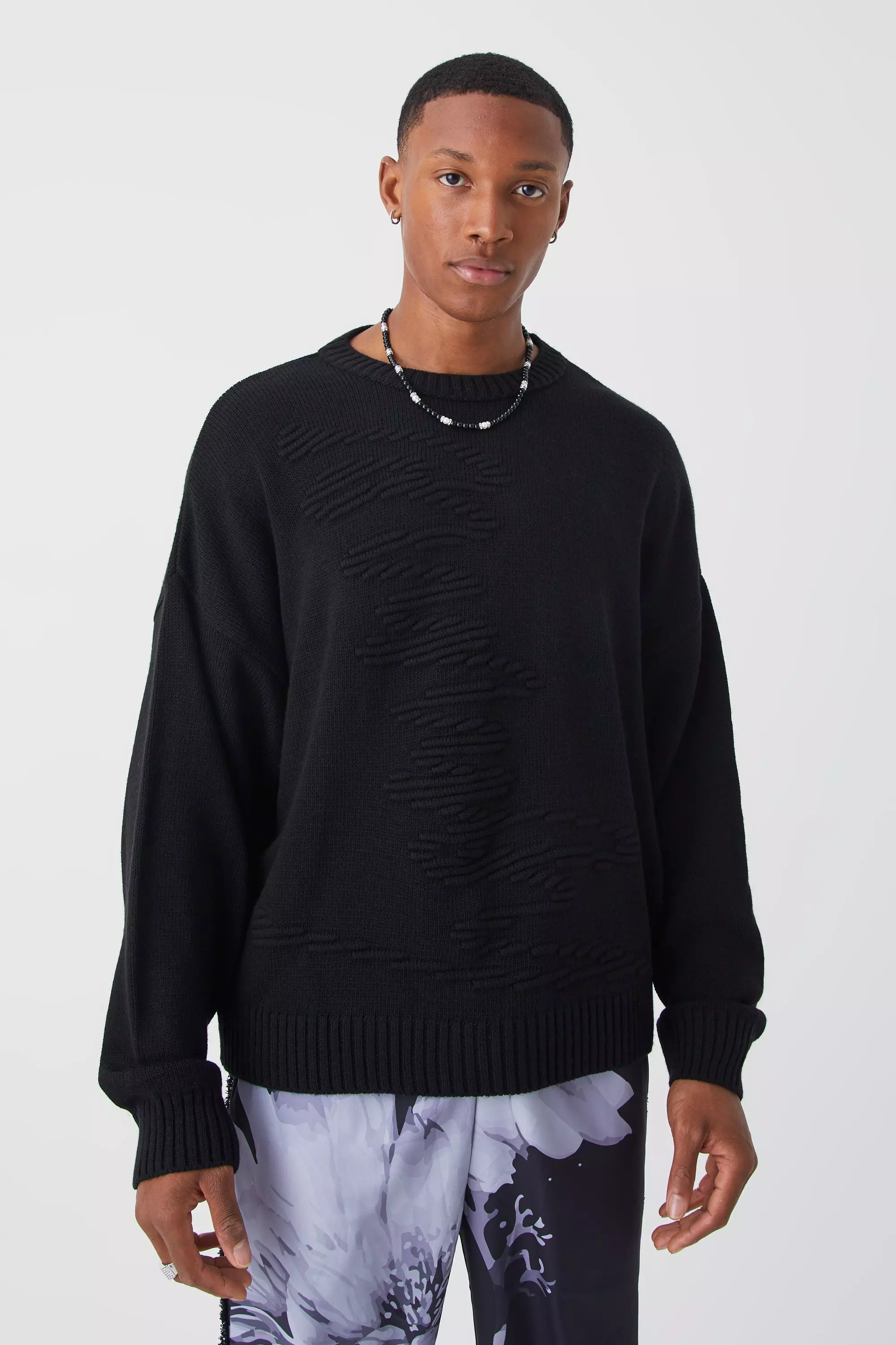 Oversized black knit on sale jumper