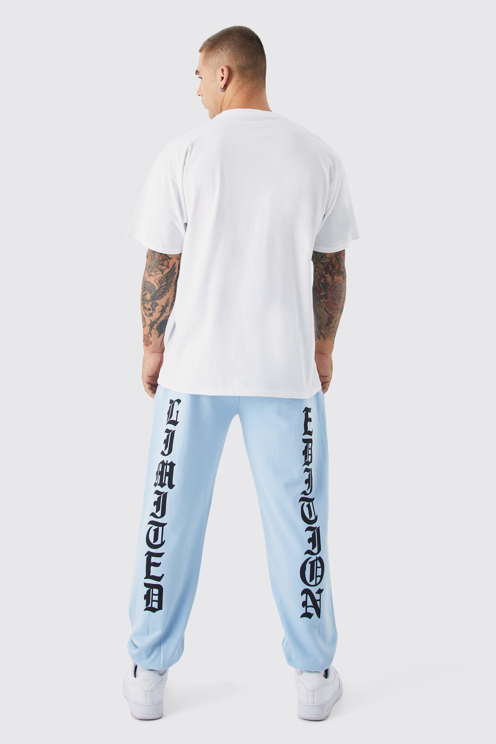 Mens Blue Oversized Limited Edition Tee & Jogger Set, Blue