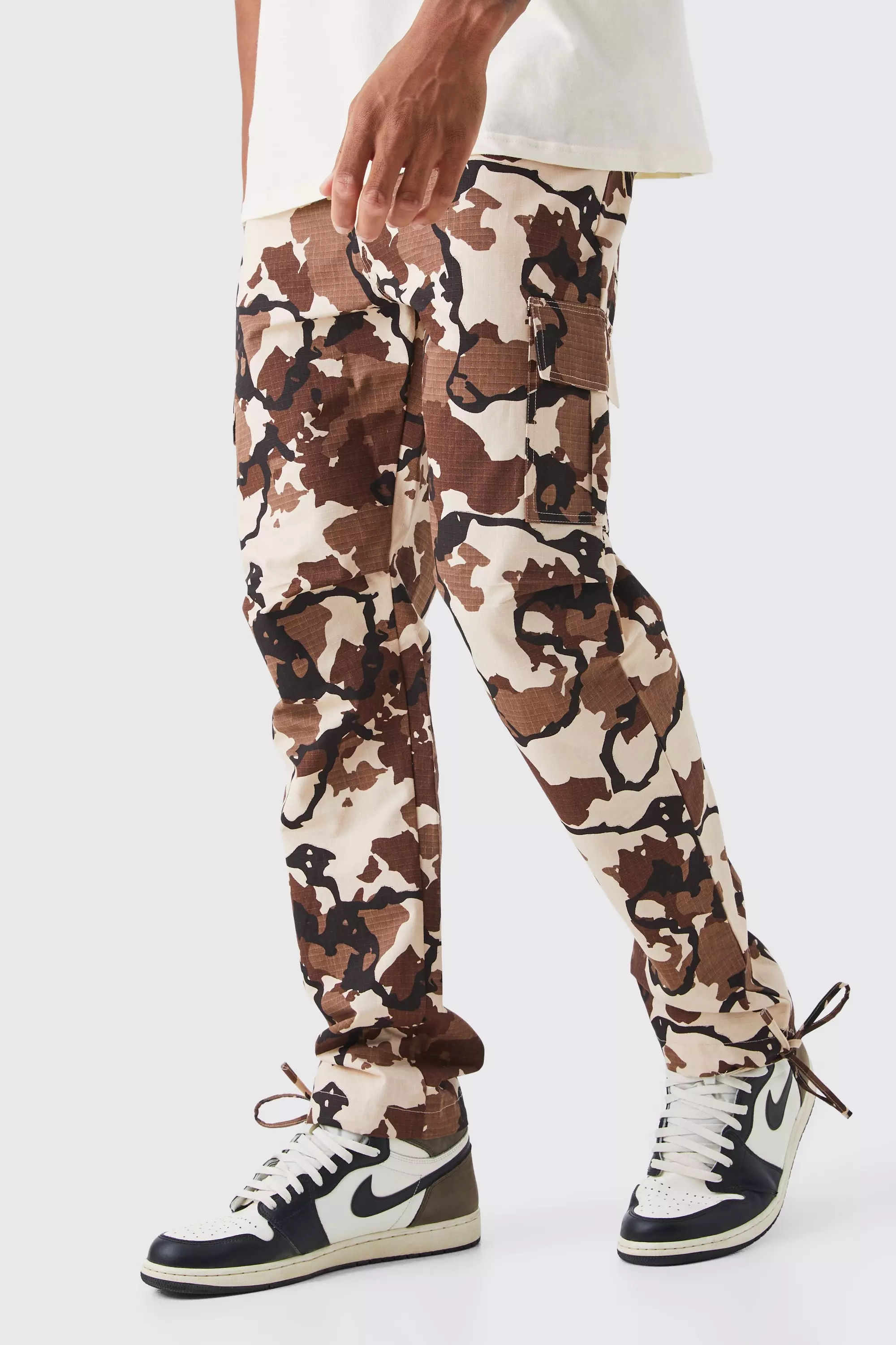 Tall Fixed Waistband Ripstop Straight Leg Camo Trouser