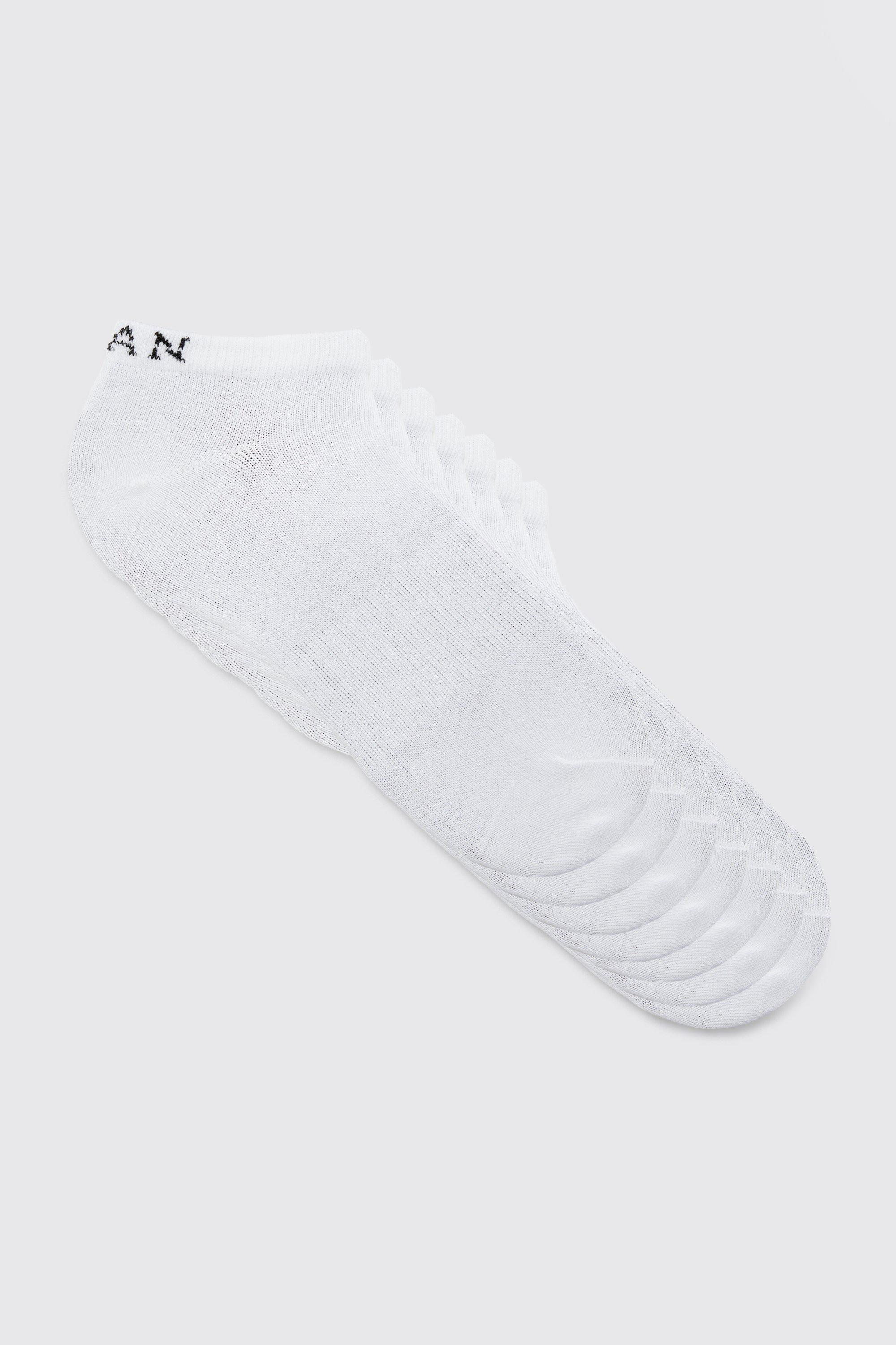 Mens White 7 Pack Man Trainer Socks, White