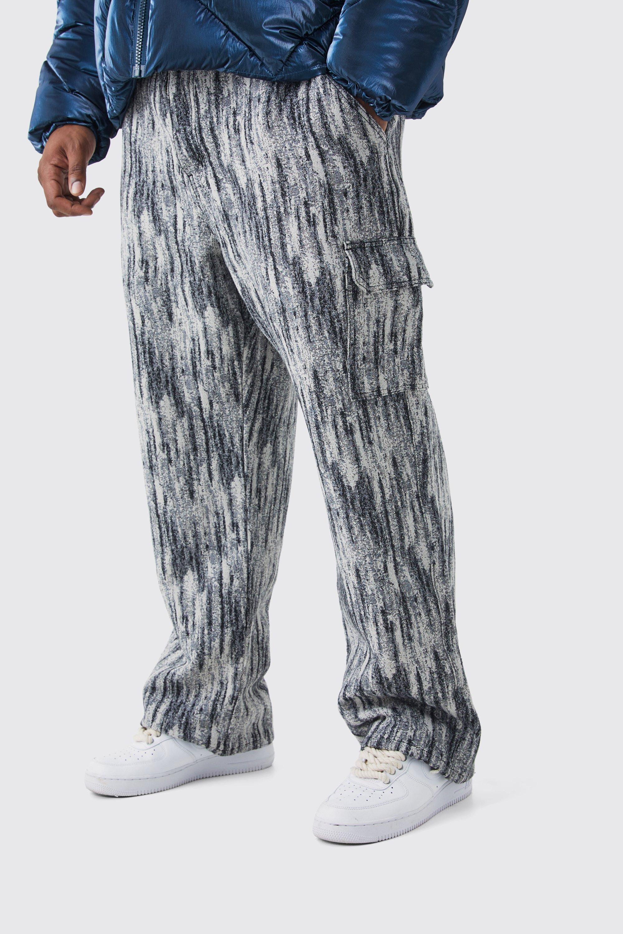 grande taille - pantalon cargo à motif tapisserie homme - noir - 42, noir