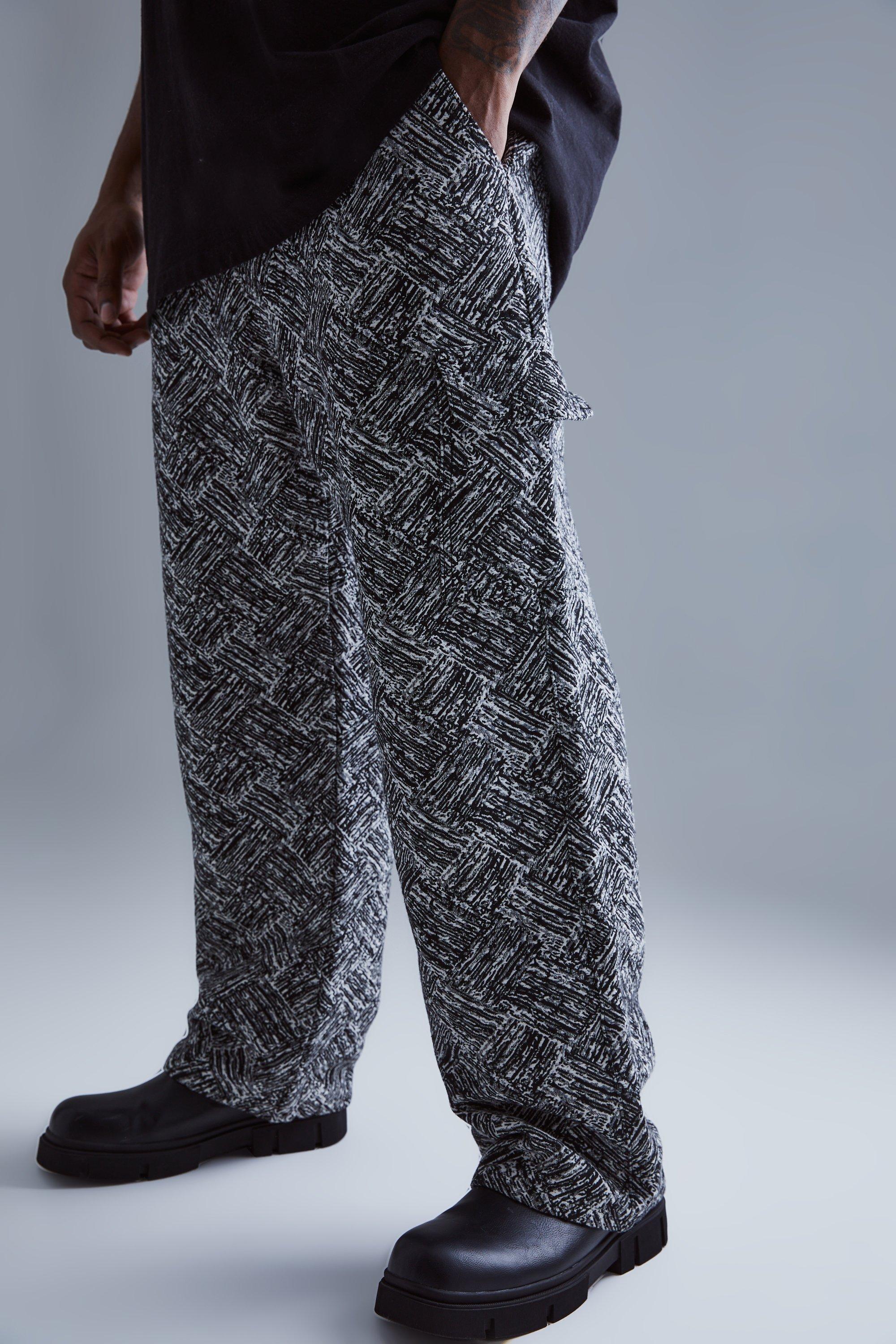 grande taille - pantalon cargo à motif tapisserie homme - gris - 42, gris