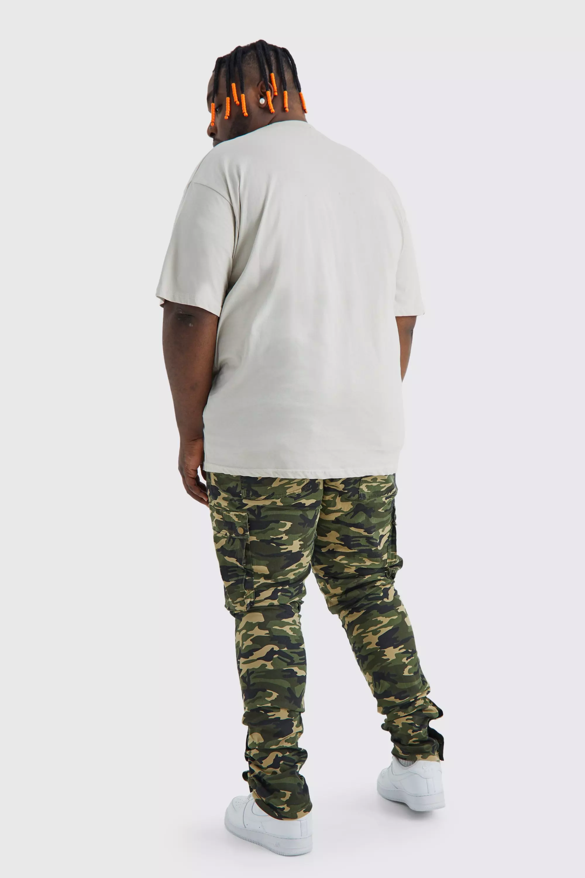 Grande taille - Pantalon cargo à imprimé camouflage