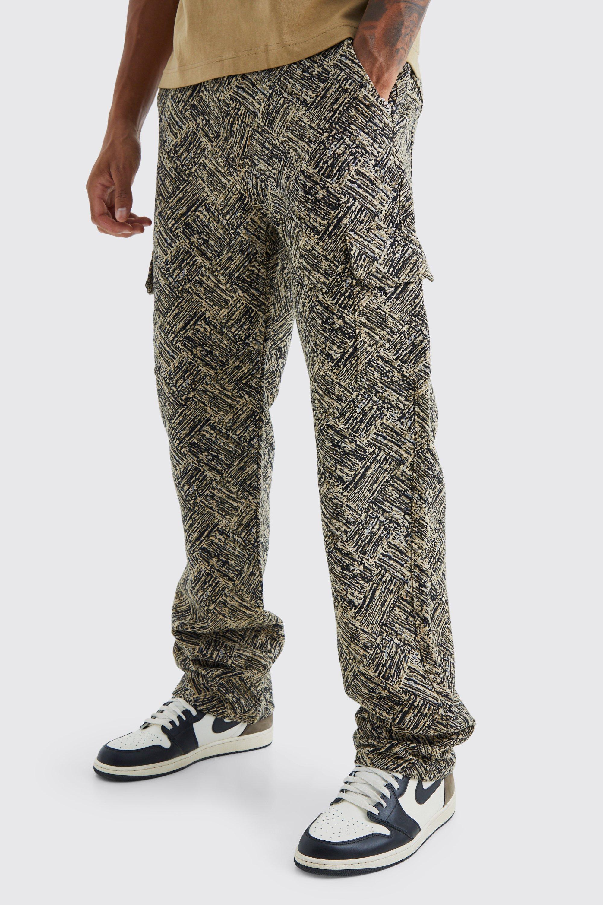 tall - pantalon large à motif tapisserie homme - noir - 32, noir