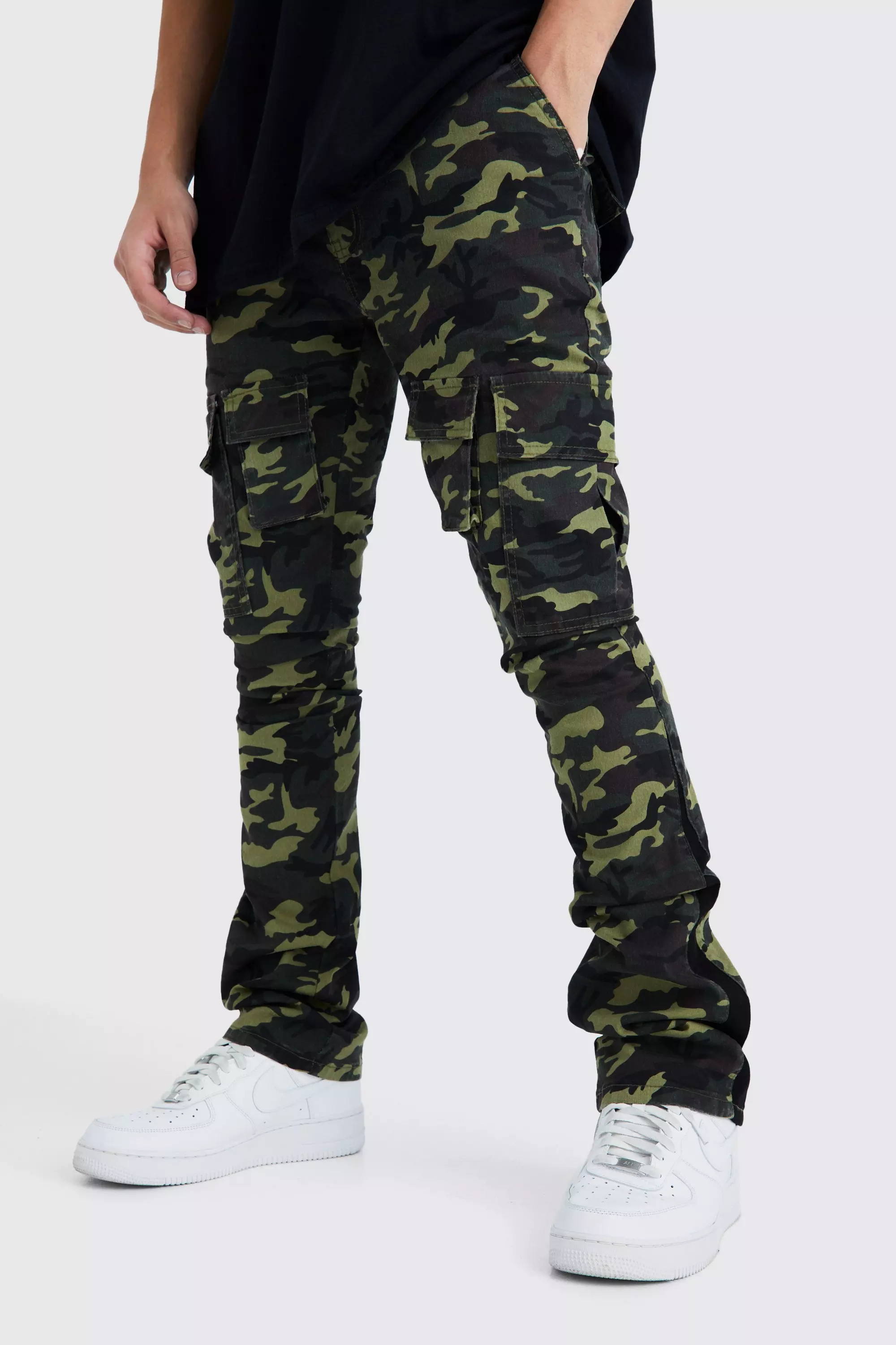 Skinny cargo hot sale camo pants