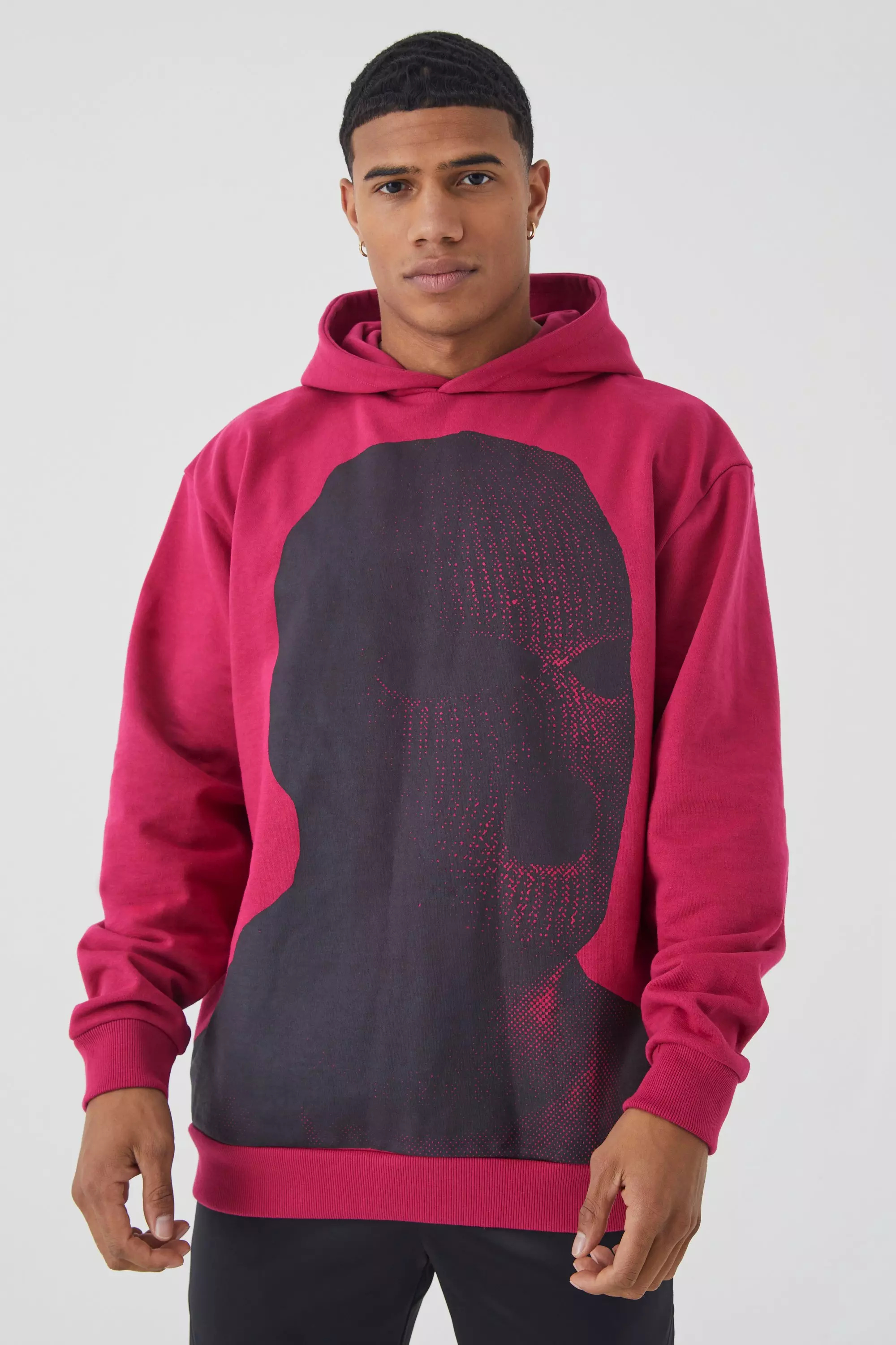 Oversized Heavyweight Loopback Graphic Hoodie boohooMAN USA