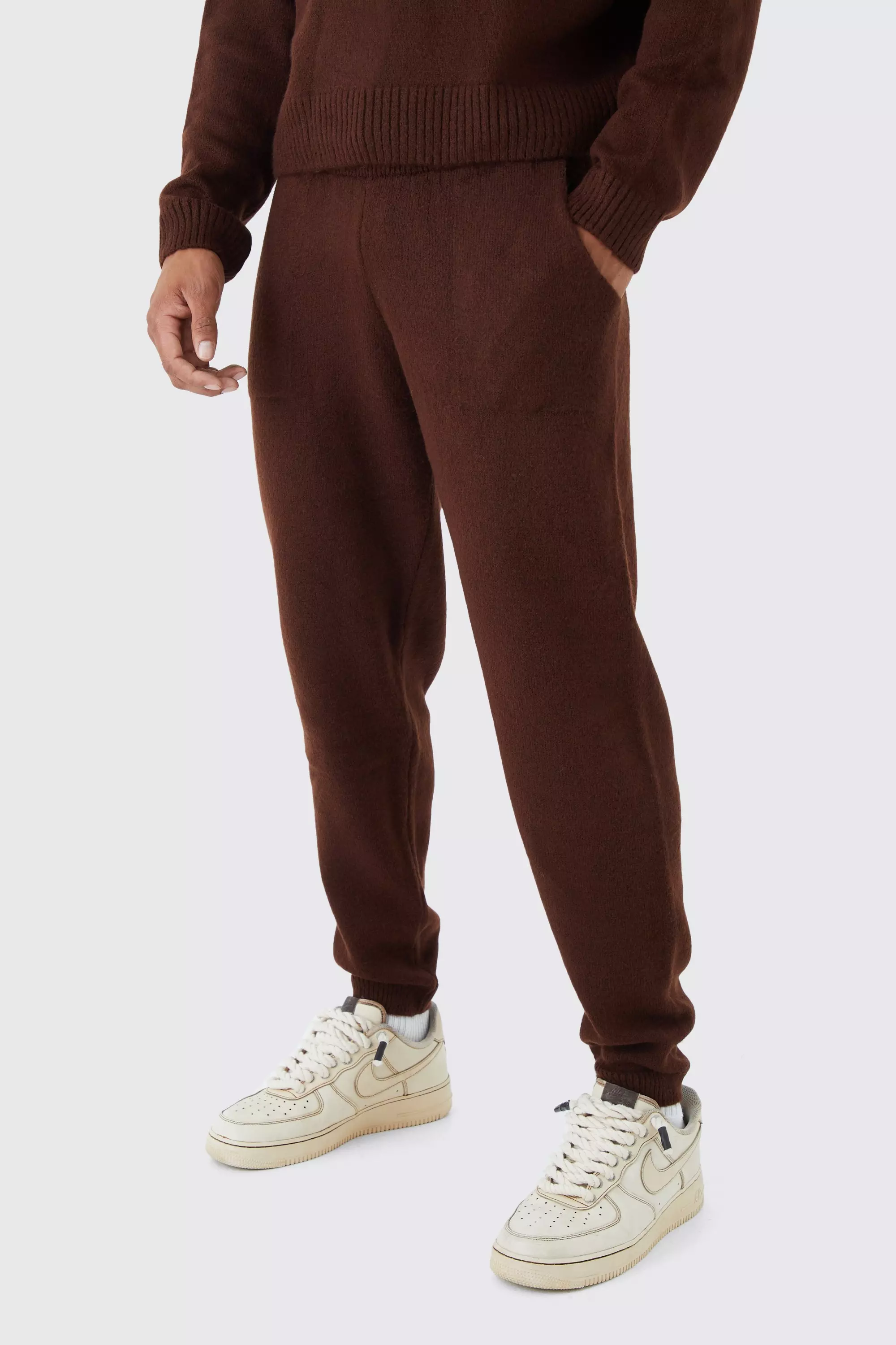 Relaxed Fit Fleece joggers - Brown - Men