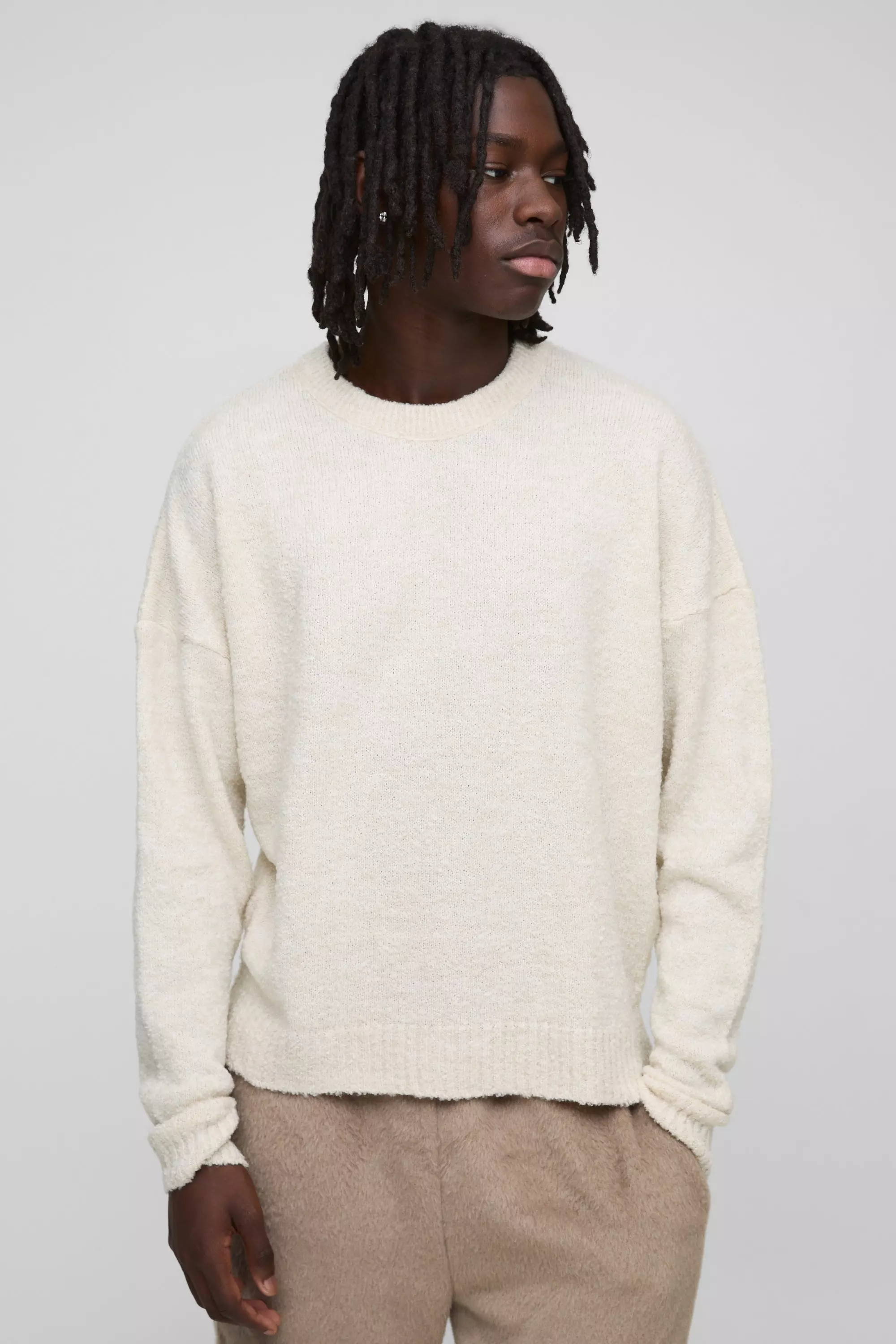 Boucle Knit Jumper - Grey