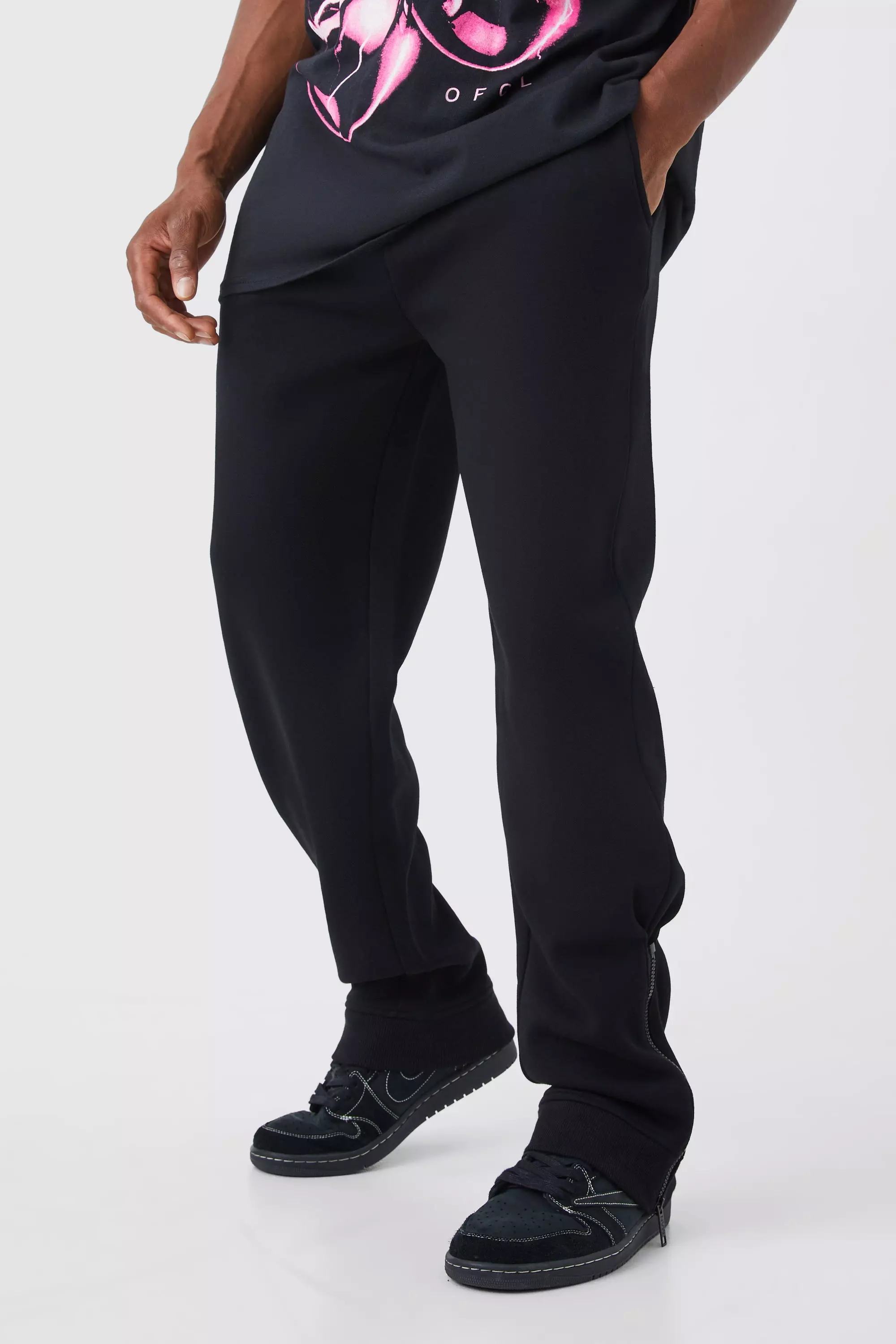 Mens joggers store with zip legs