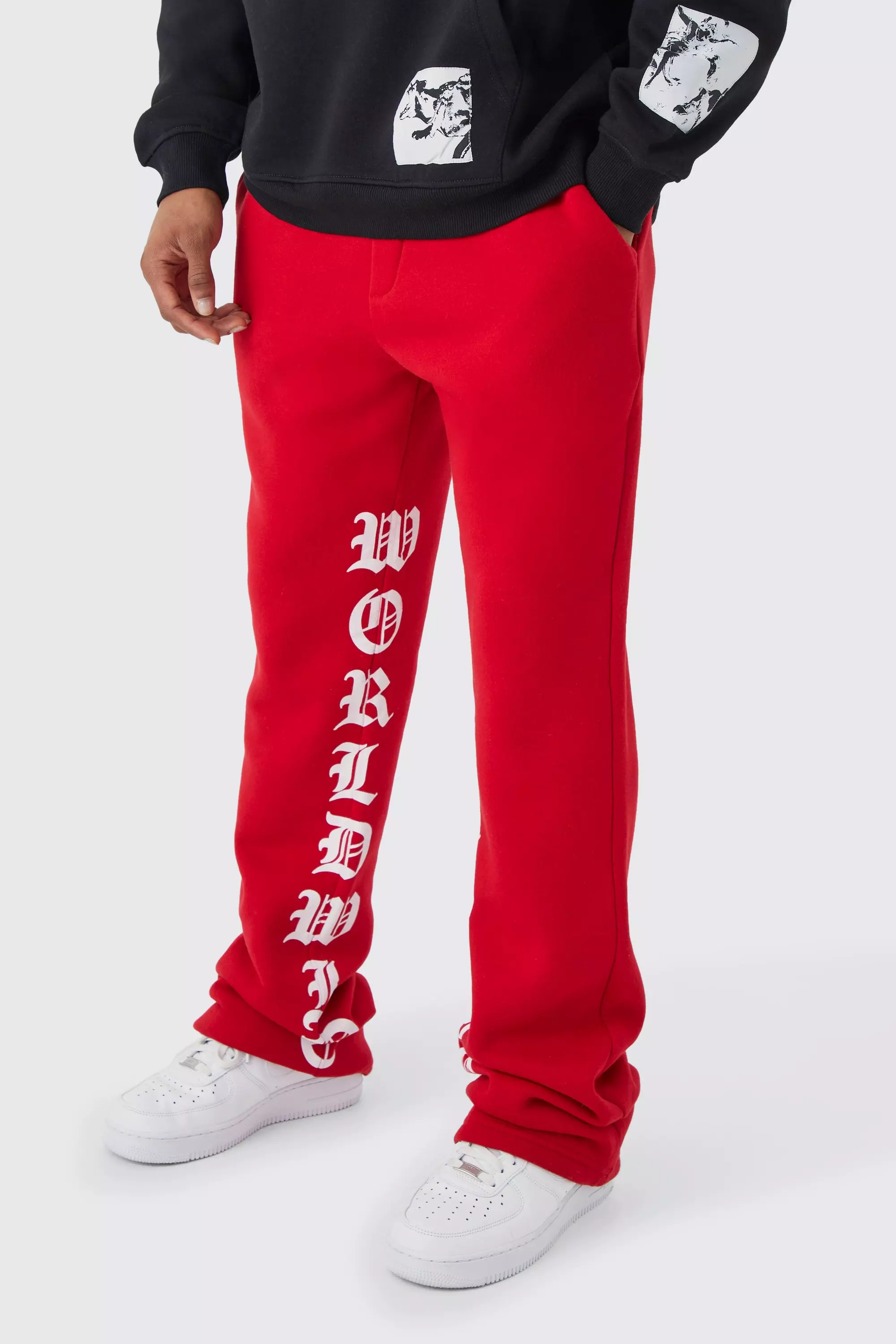 Slim Fit Flared Stacked Printed Jogger