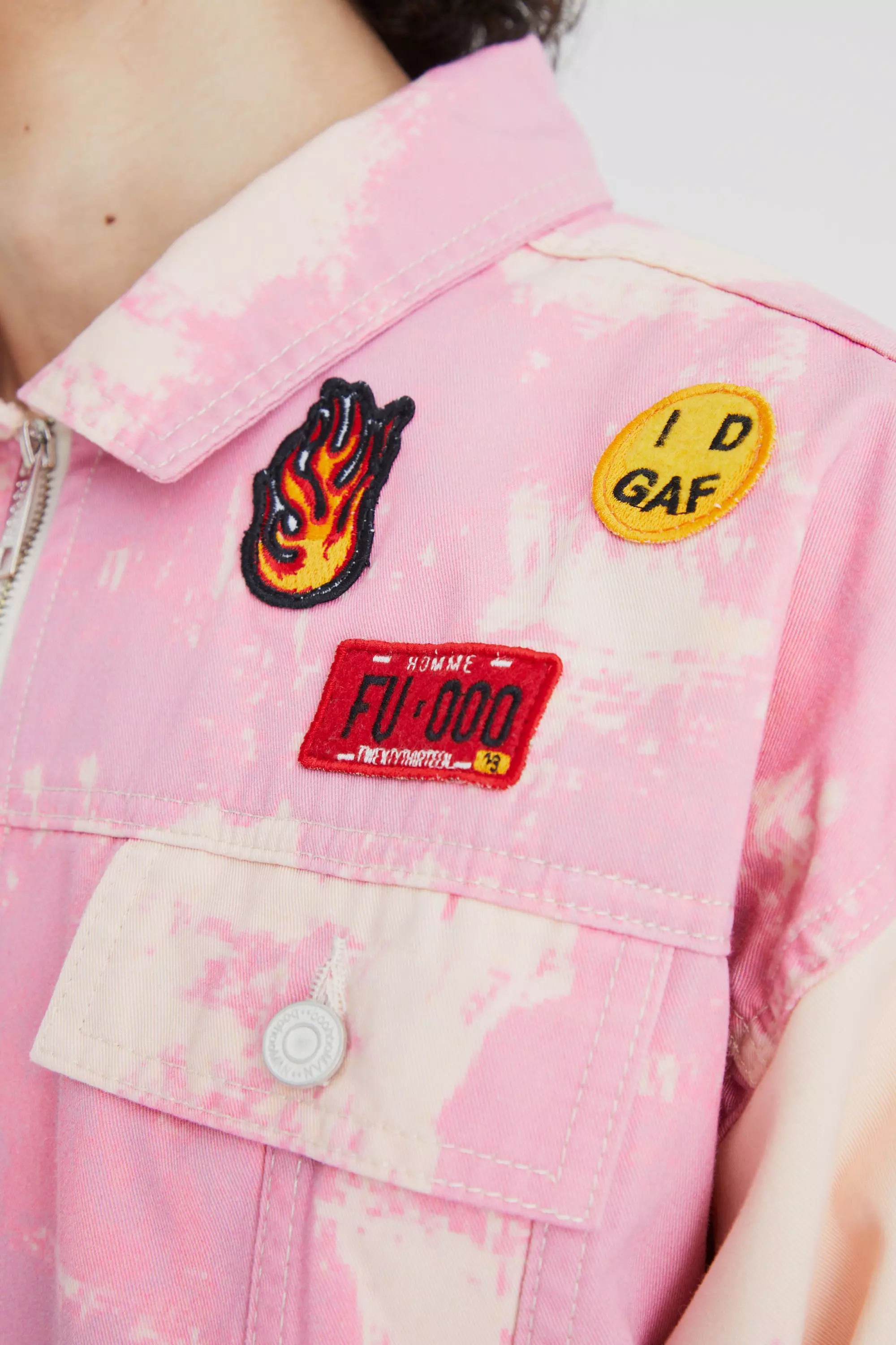 Supreme pink cheap denim jacket