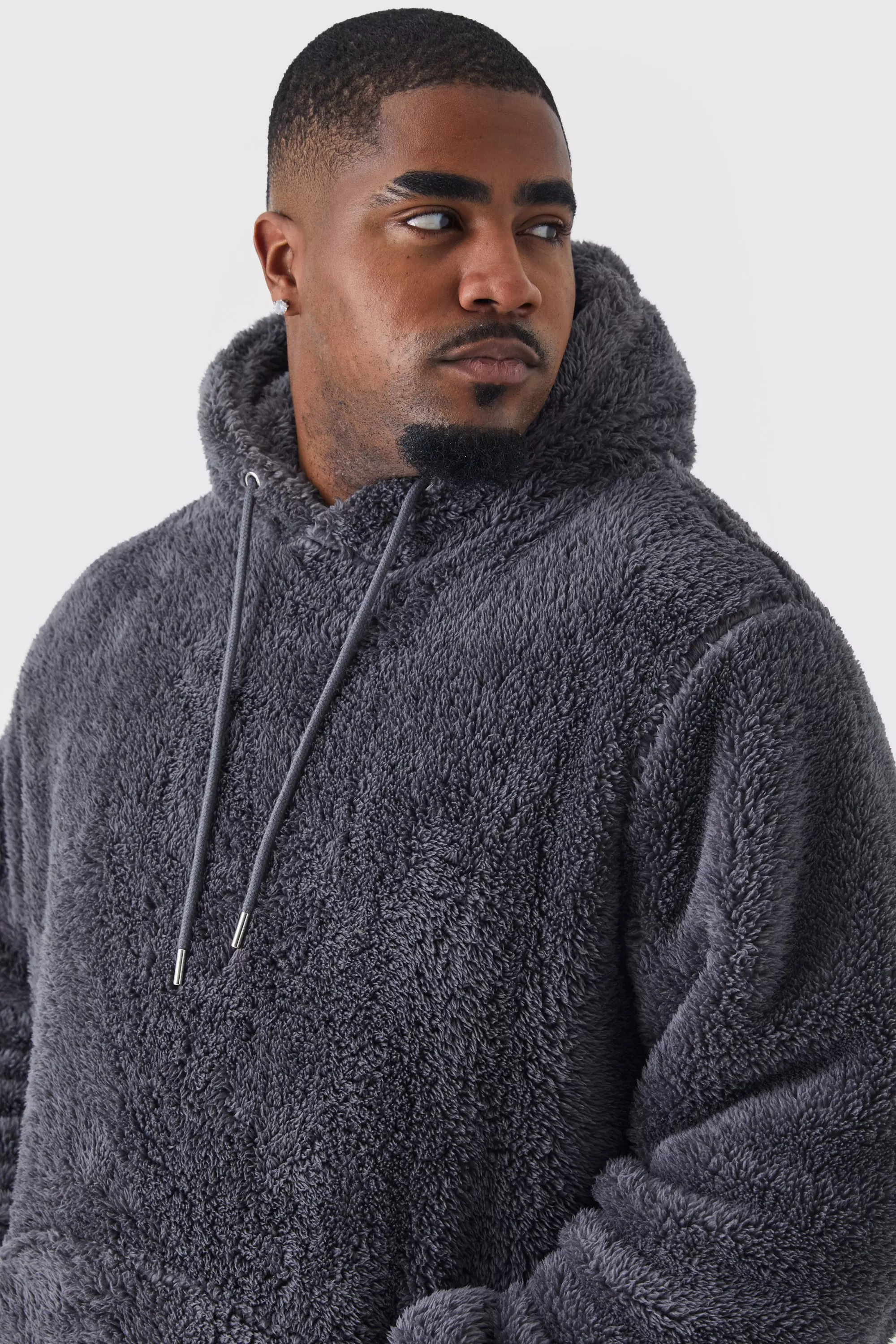 Borg fleece hot sale hoodie mens