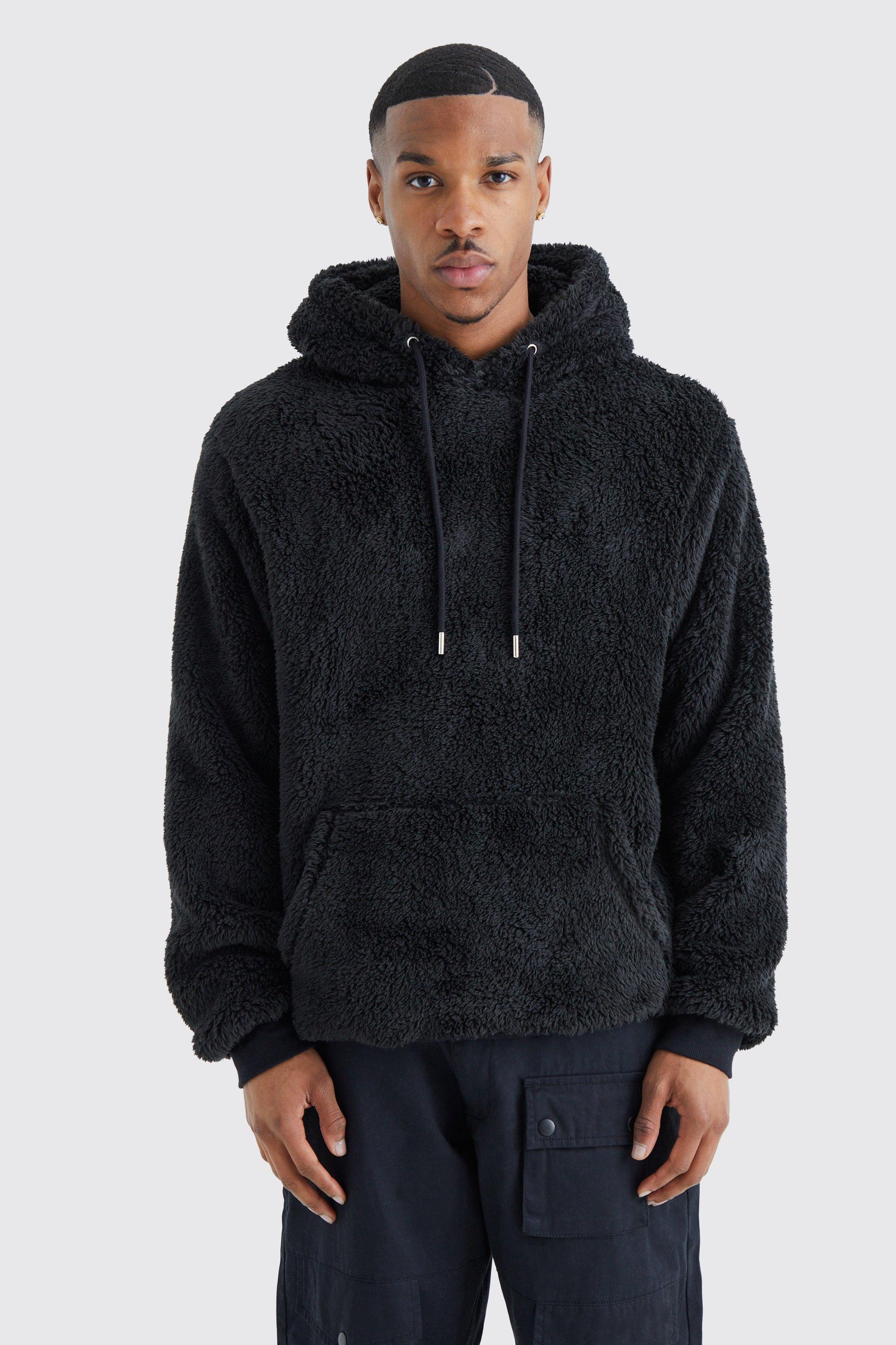 Mens Black Borg Over The Head Hoodie, Black