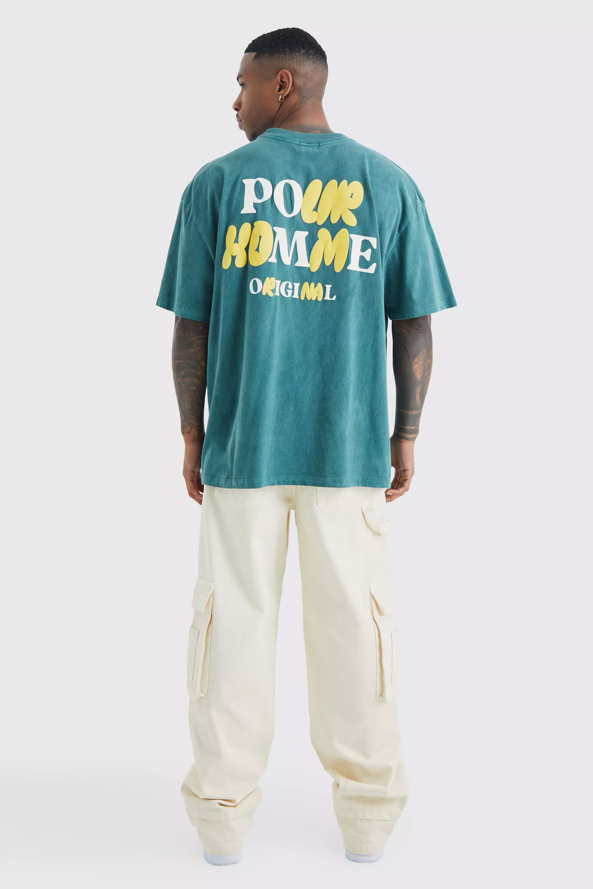 Oversized Wash Pour Homme T shirt boohooMAN USA