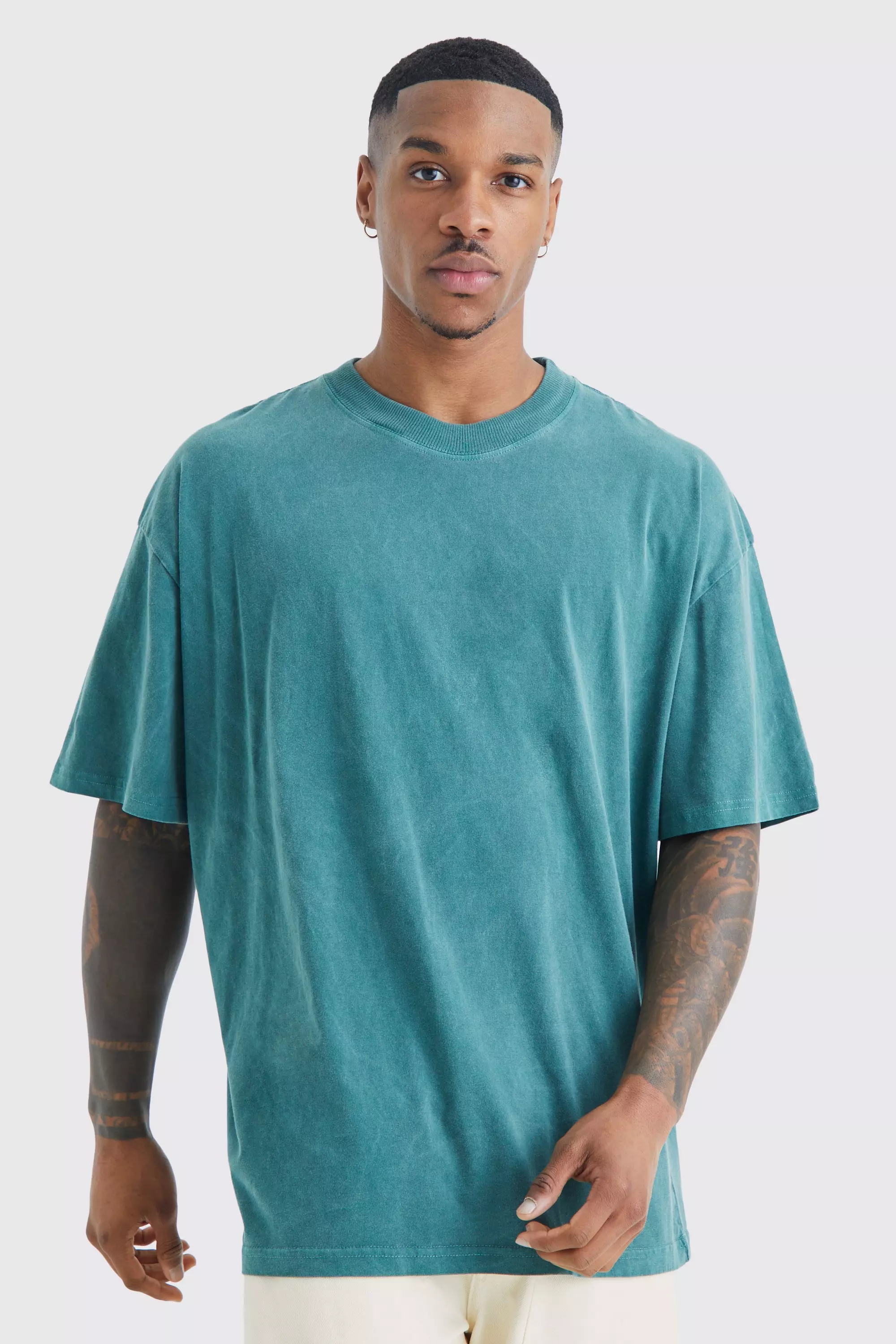 T shirt turquoise discount homme