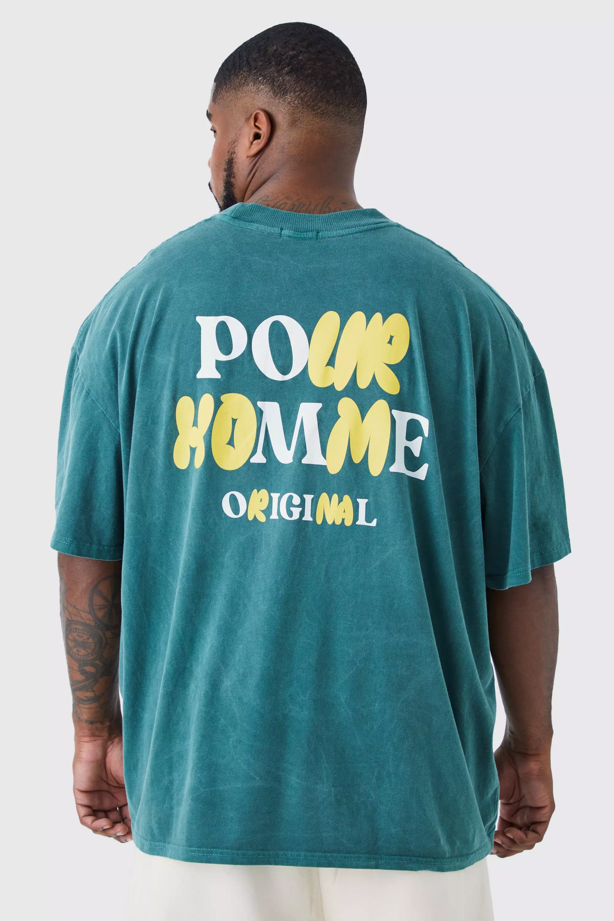 Plus Oversized Wash Pour Homme T shirt boohooMAN USA