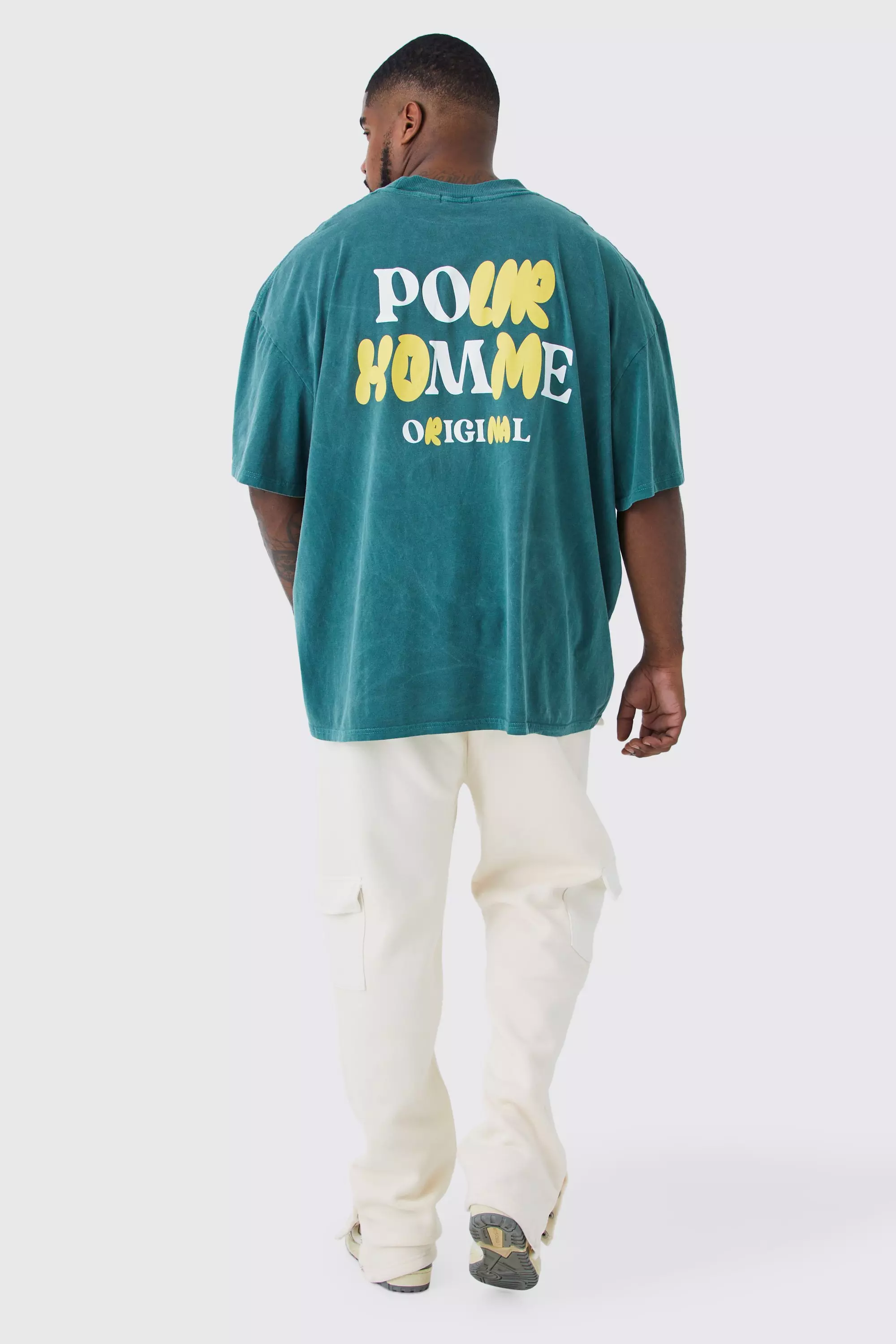 Plus Oversized Wash Pour Homme T shirt boohooMAN USA