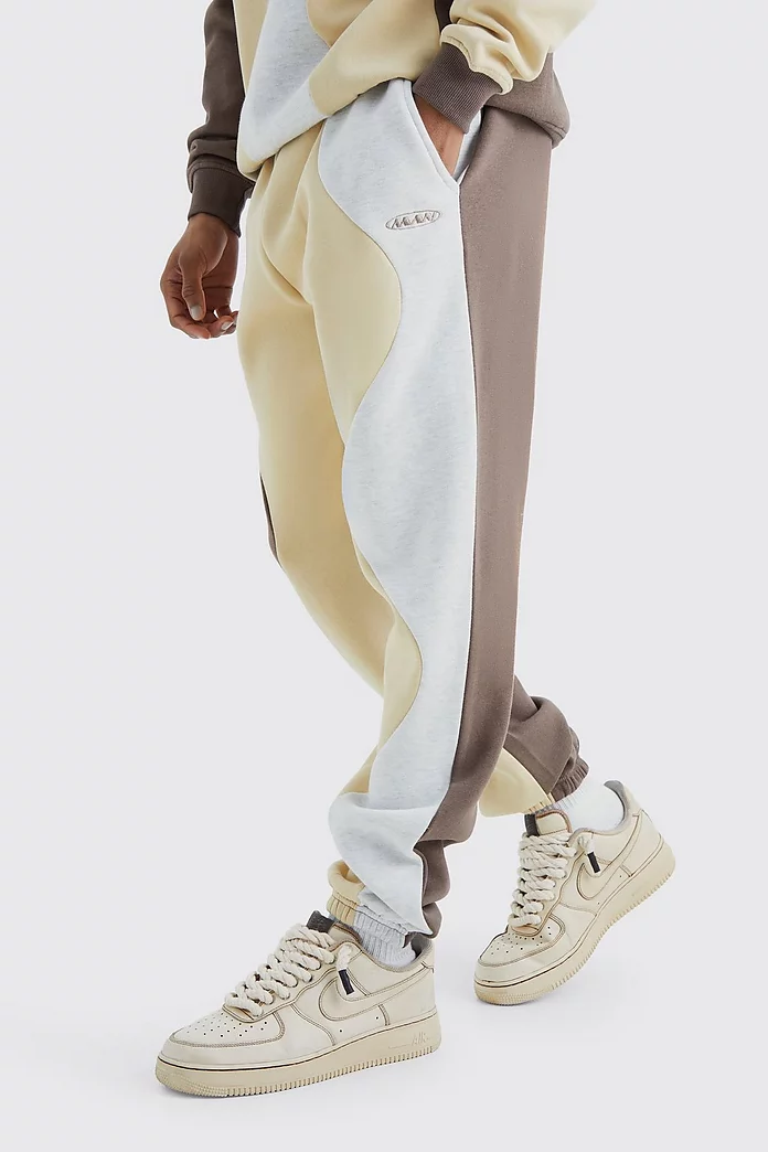 Man Core Fit Colour Block Sweatpants | boohooMAN USA