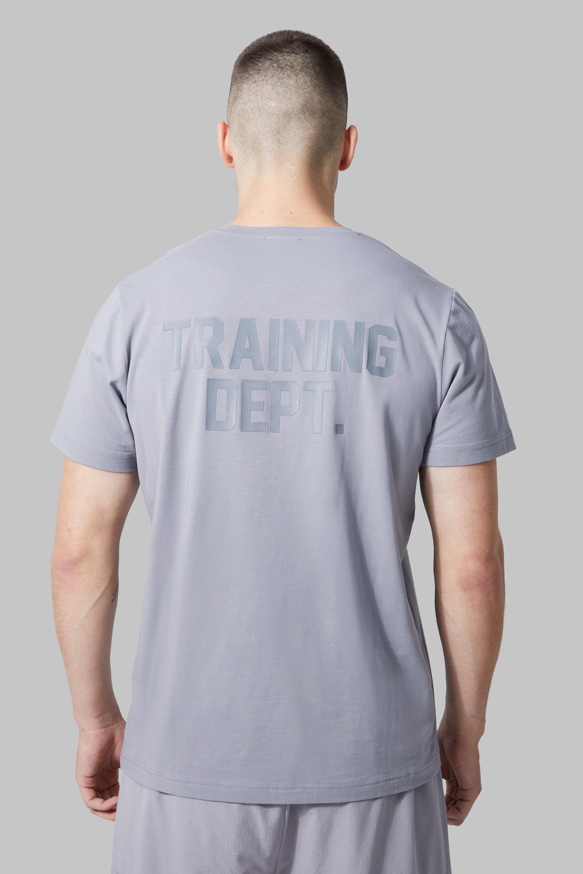 Mens Light Grey Tall Active Training Dept Performance Slim T-shirt