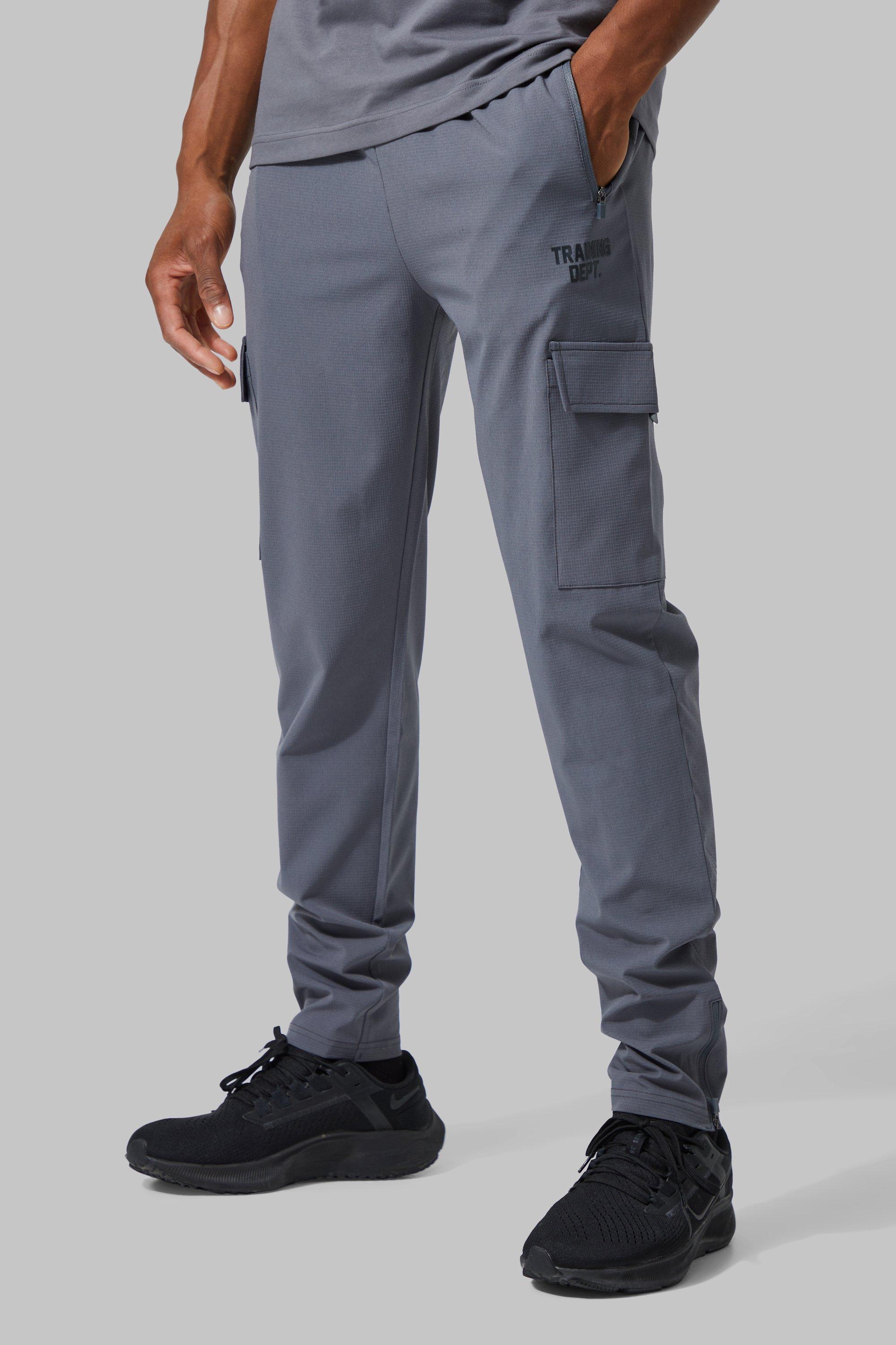 Mens Blue Active Training Dept Tapered Cargo Joggers, Blue