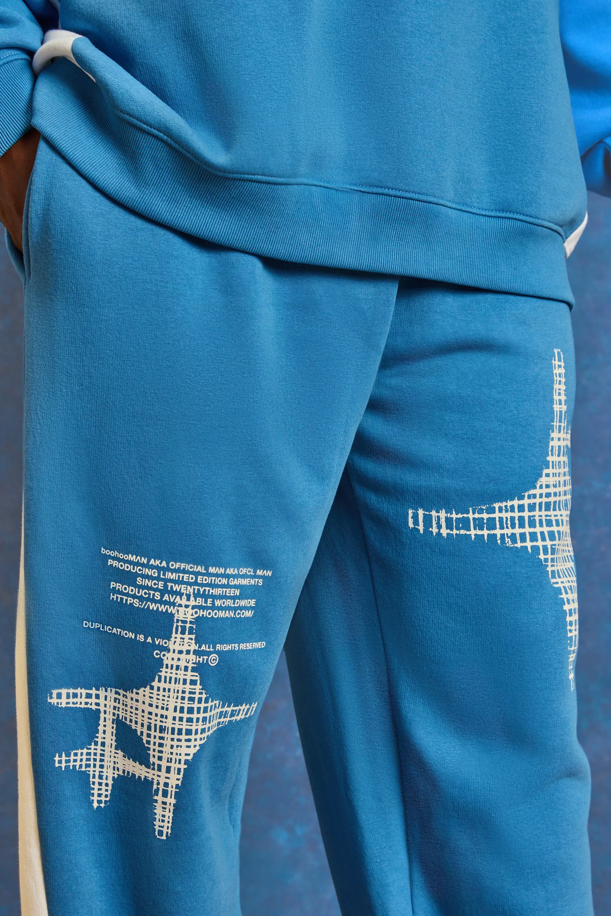 Plus Relaxed Fit Gusset Star Sweatpants boohooMAN USA