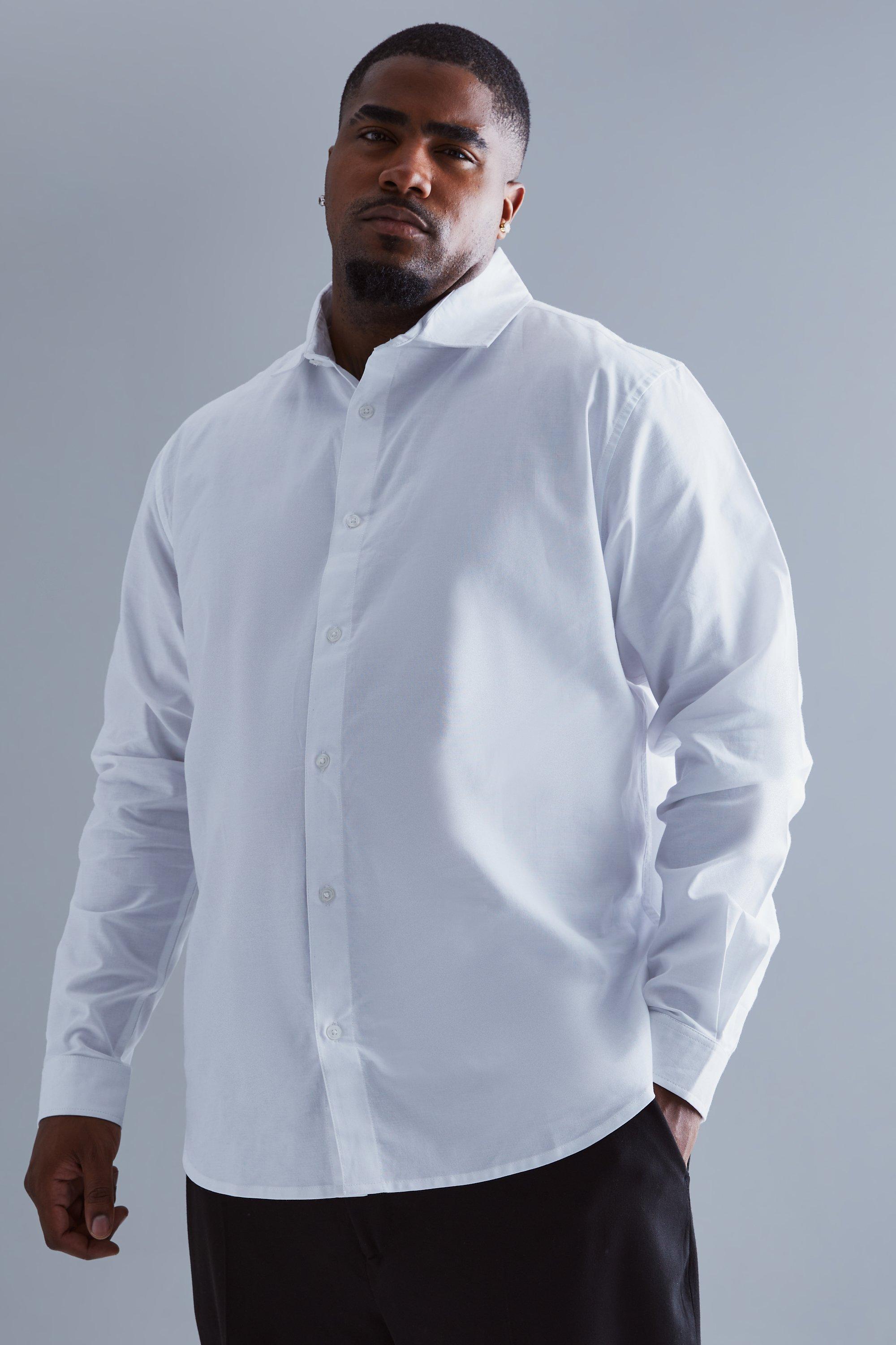 Image of Camicia Oxford Plus Size a maniche lunghe, Bianco