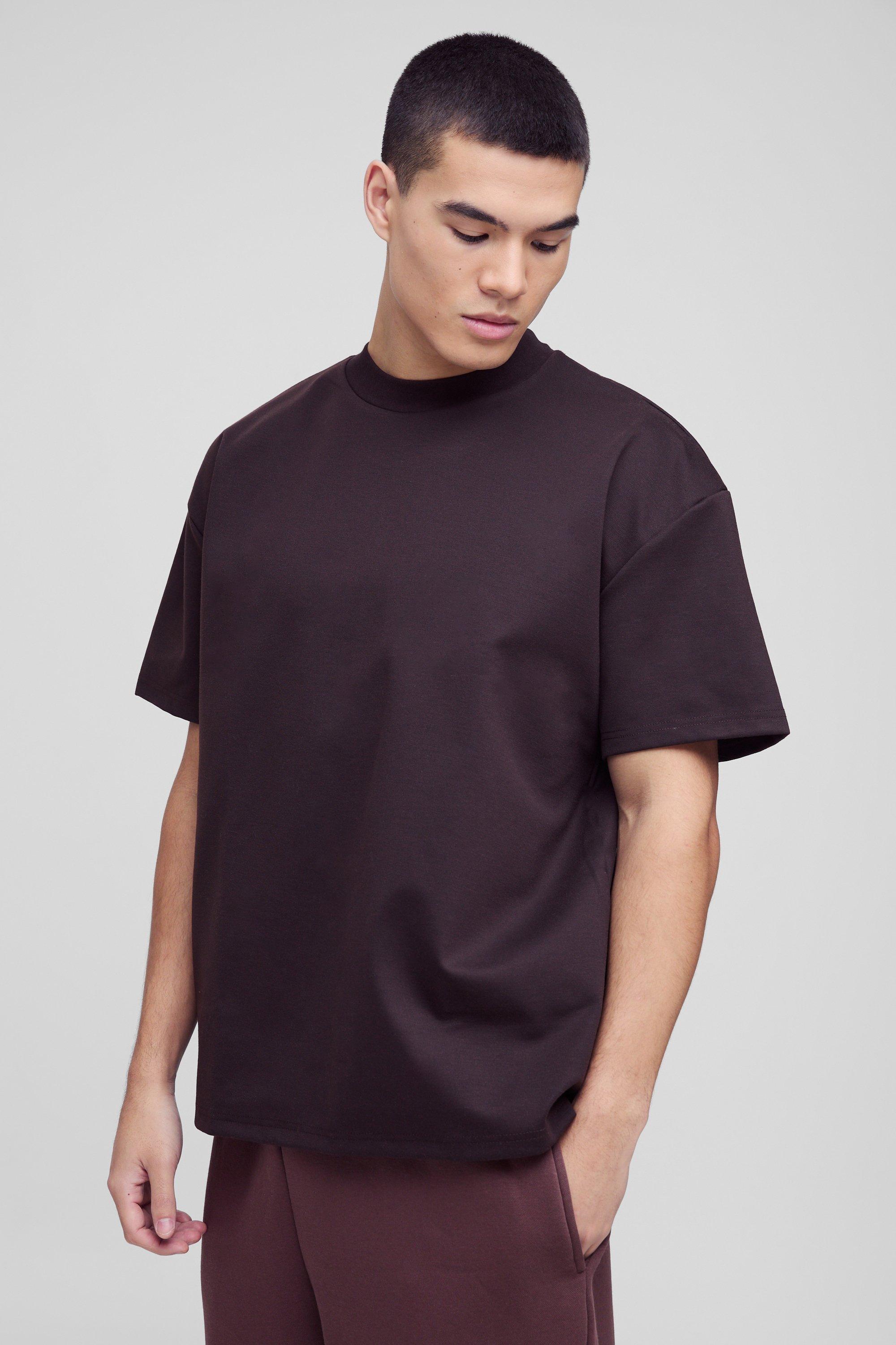 Mens Brown Oversized Premium Super Heavyweight T-shirt, Brown