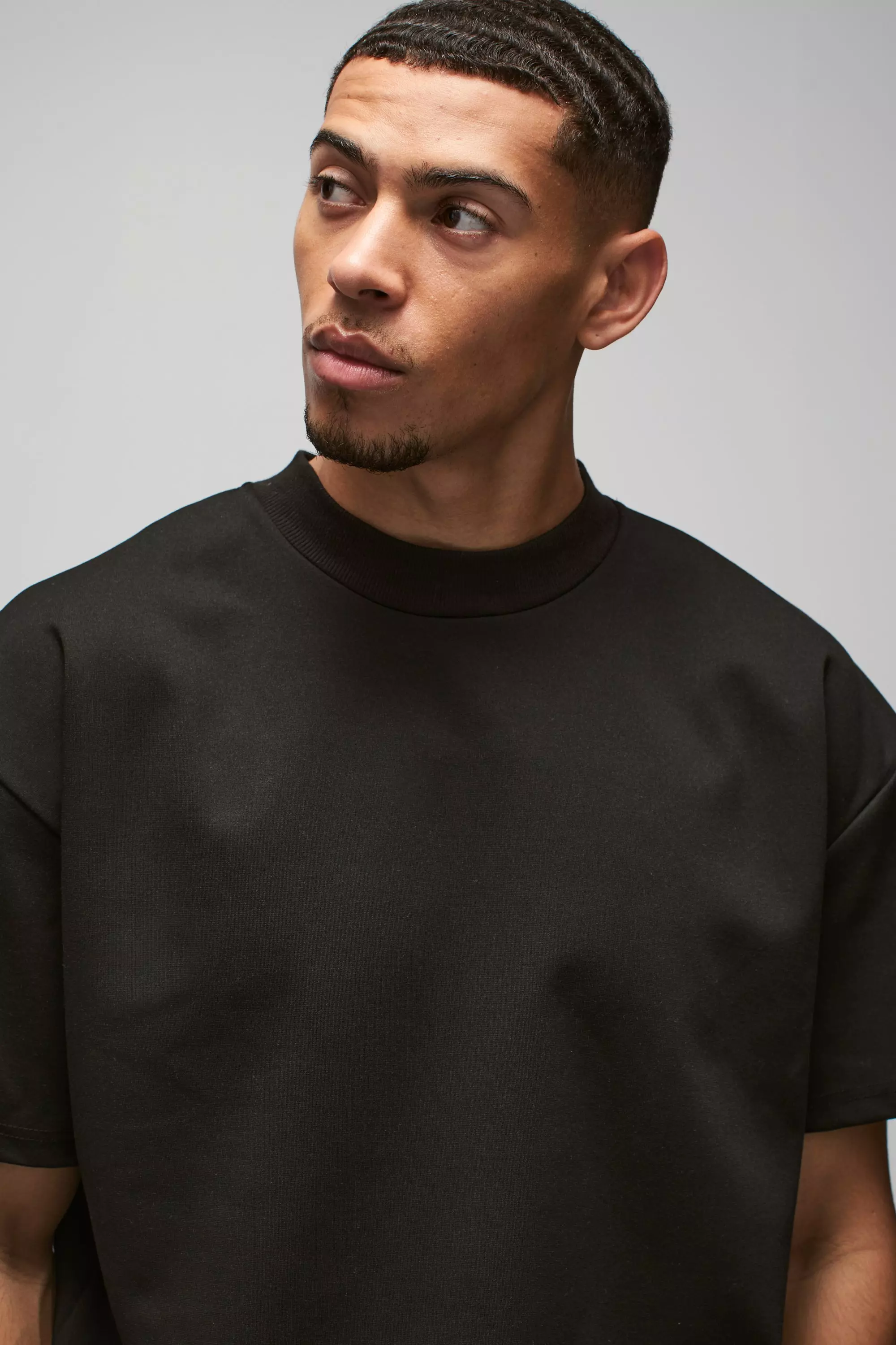 ASOS DESIGN oversized long sleeve double layer t-shirt in black