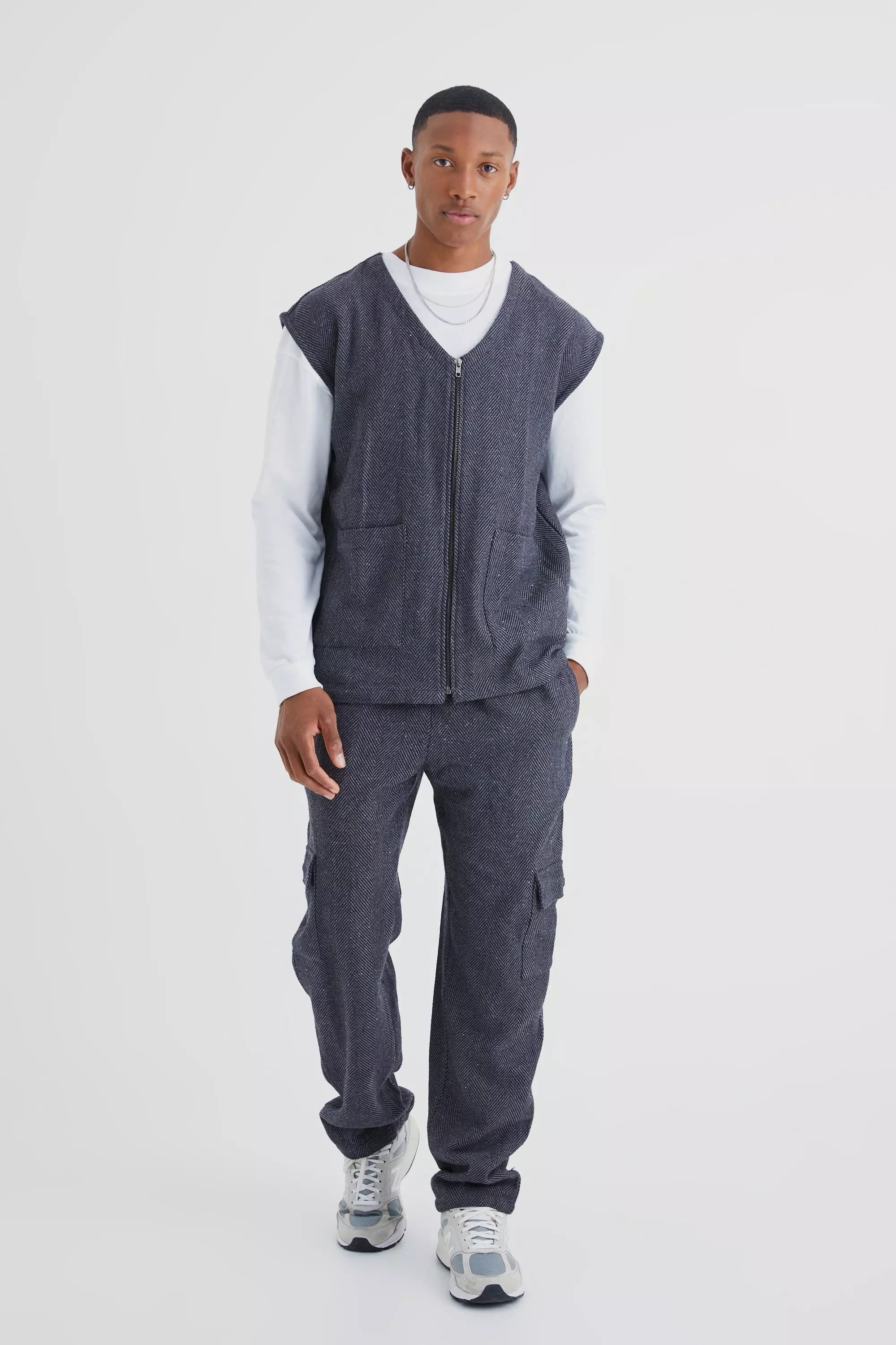 Charcoal grey vest and on sale pants