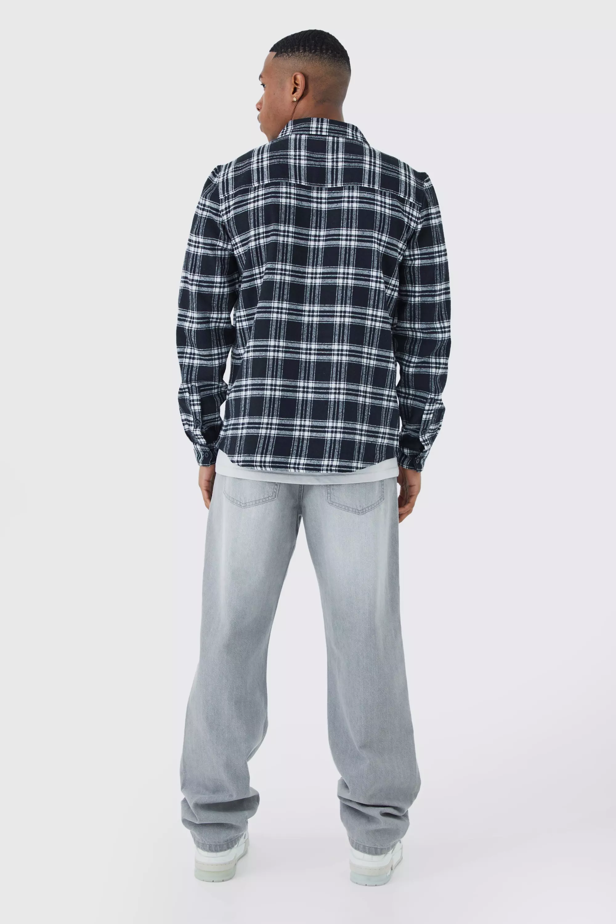 Long Sleeve Grid Check Shirt