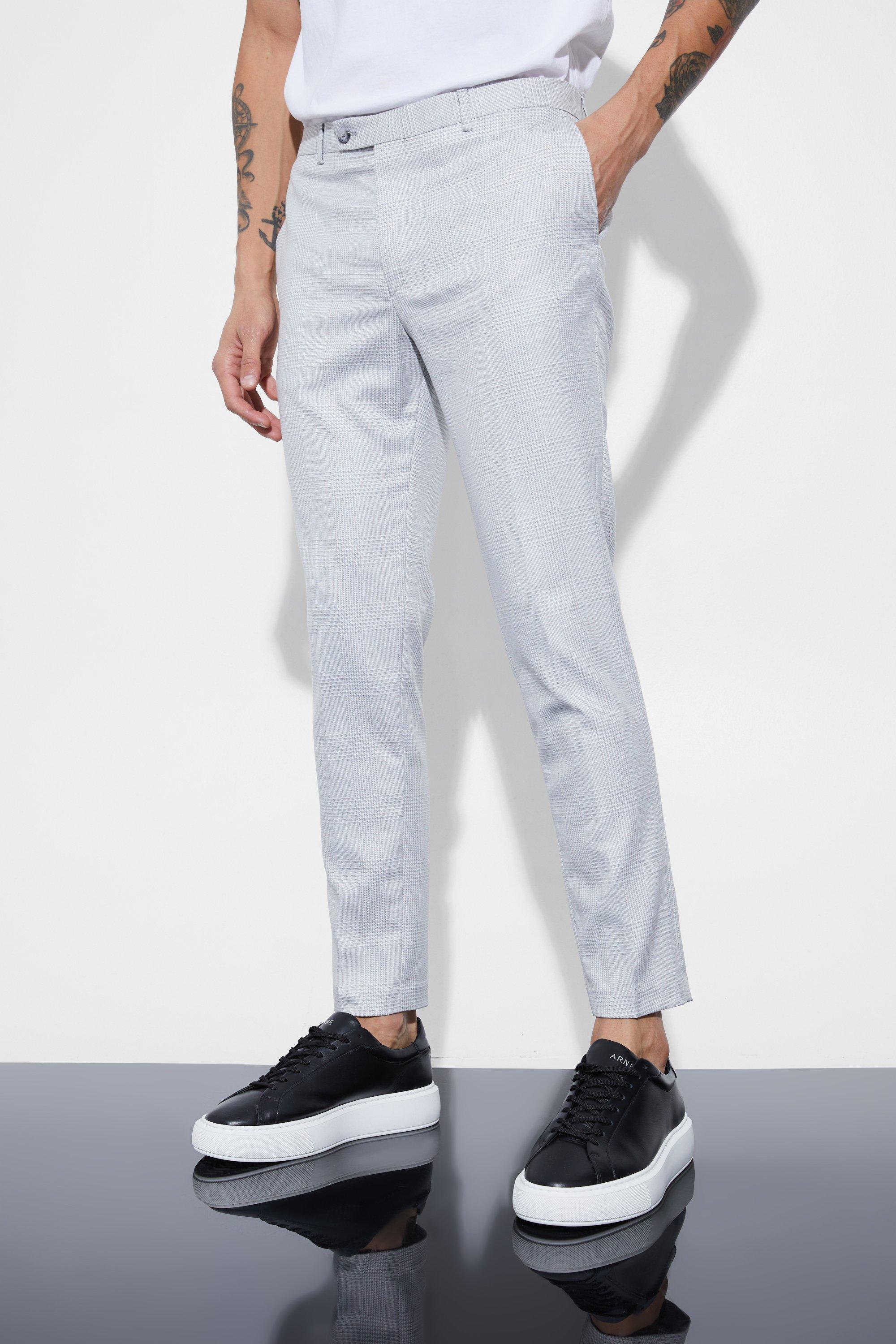Image of Pantaloni Super Skinny Fit a quadri grigi, Grigio