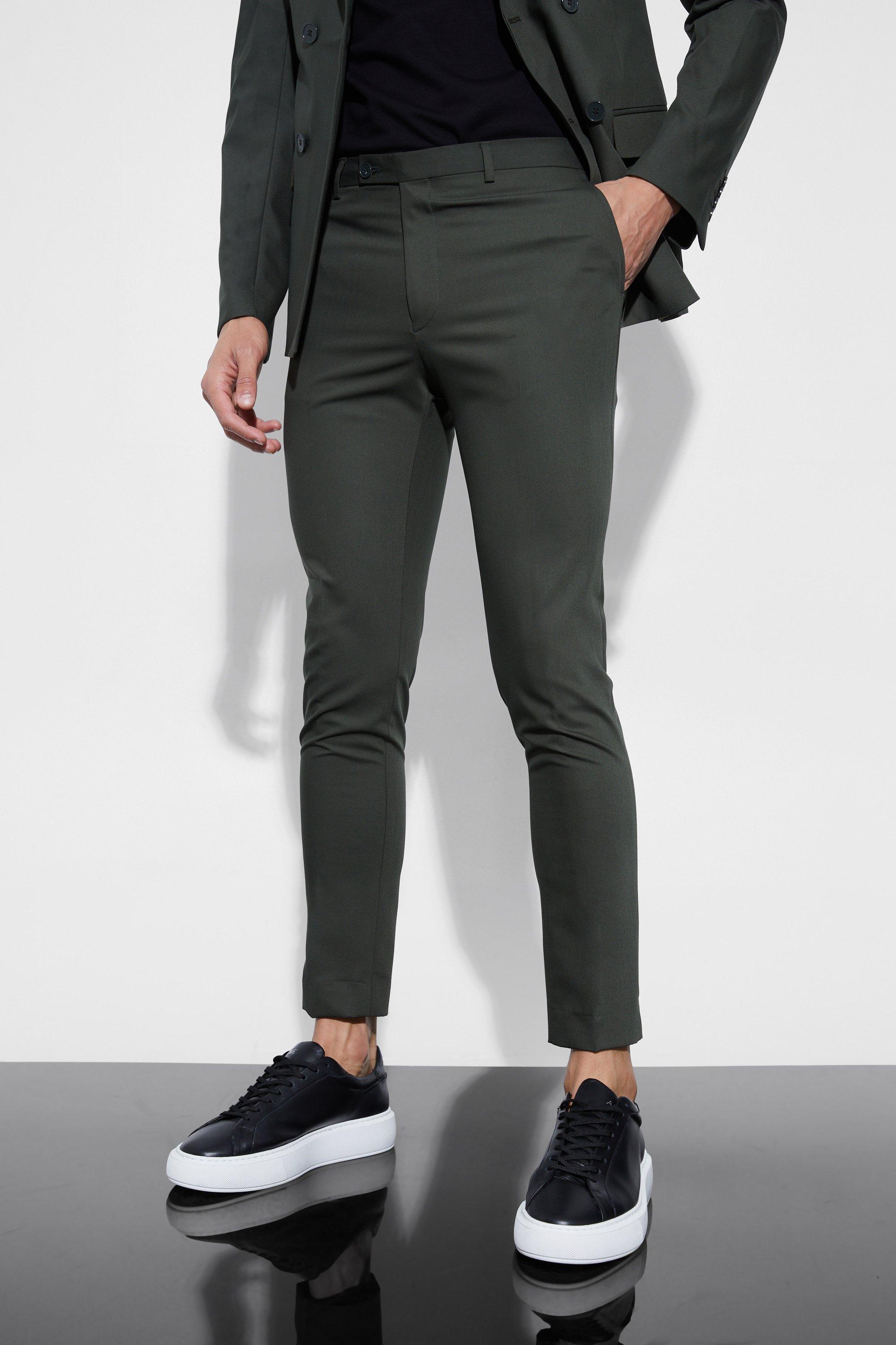 Image of Pantaloni Super Skinny Fit color kaki, Verde