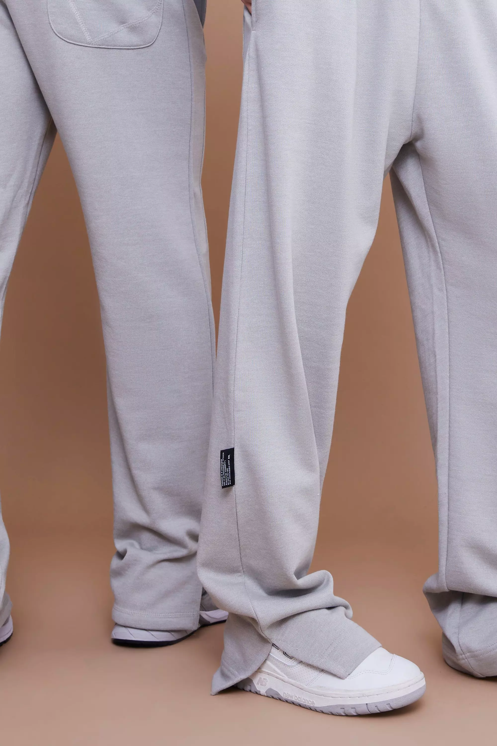 Regular Fit Split Hem Heavyweight Sweatpants