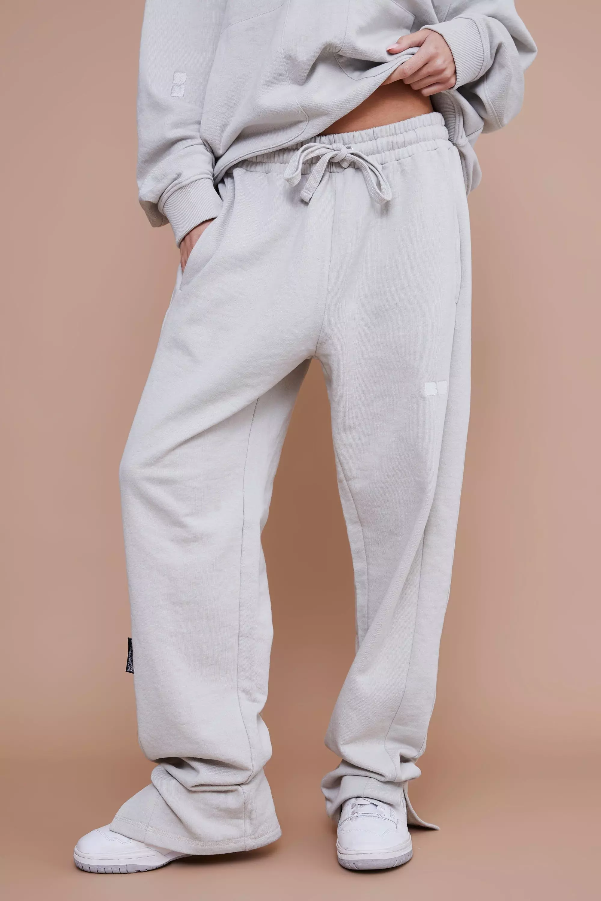 Regular Fit Split Hem Heavyweight Sweatpants