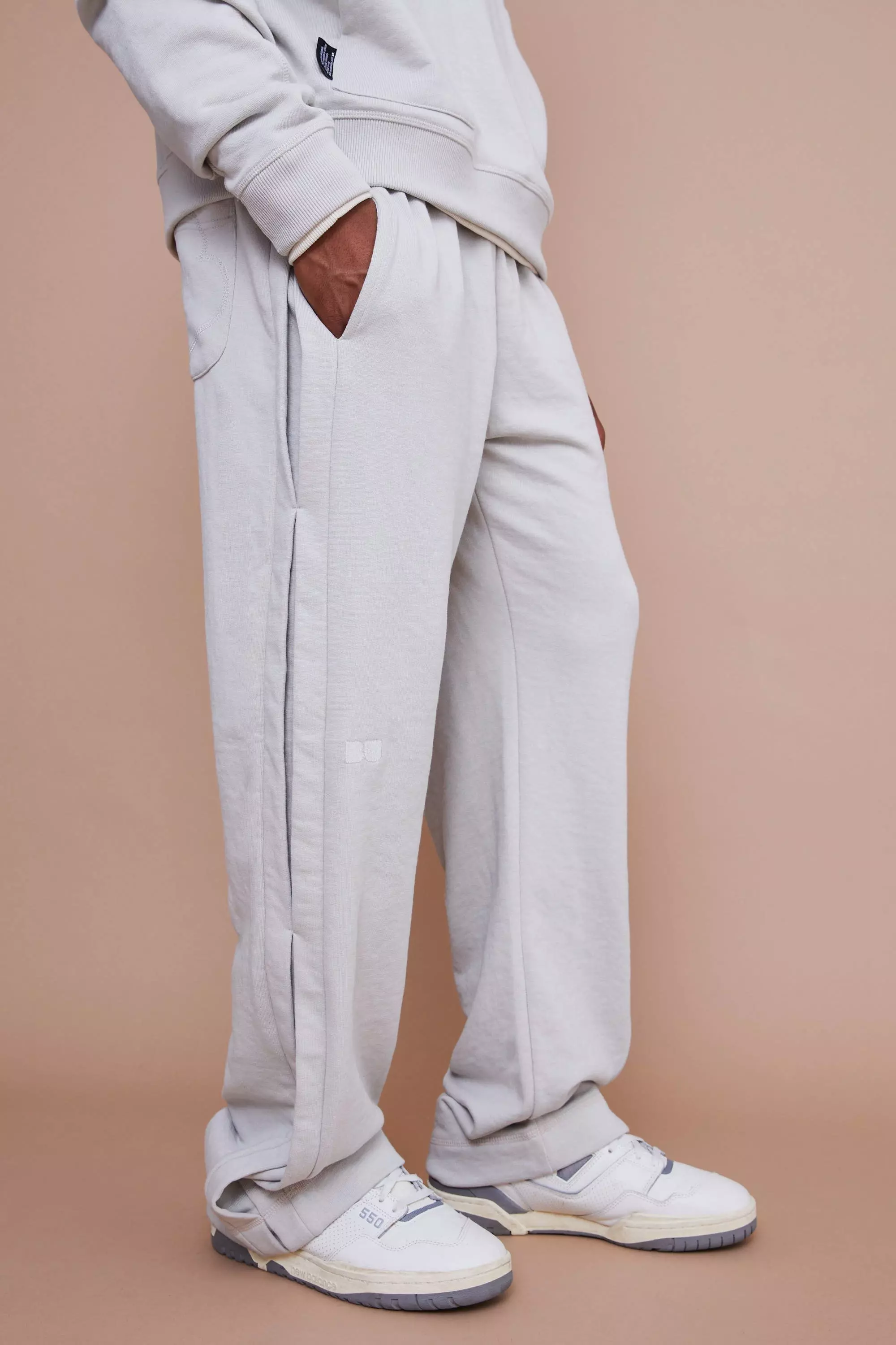 Relaxed Fit Side Pleat Heavyweight Sweatpants