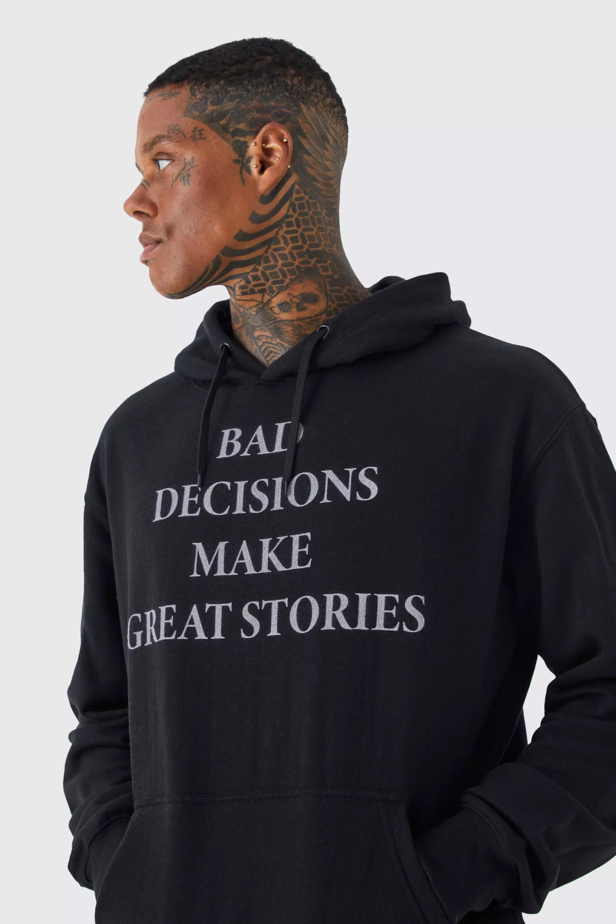 Oversized clearance slogan hoodie