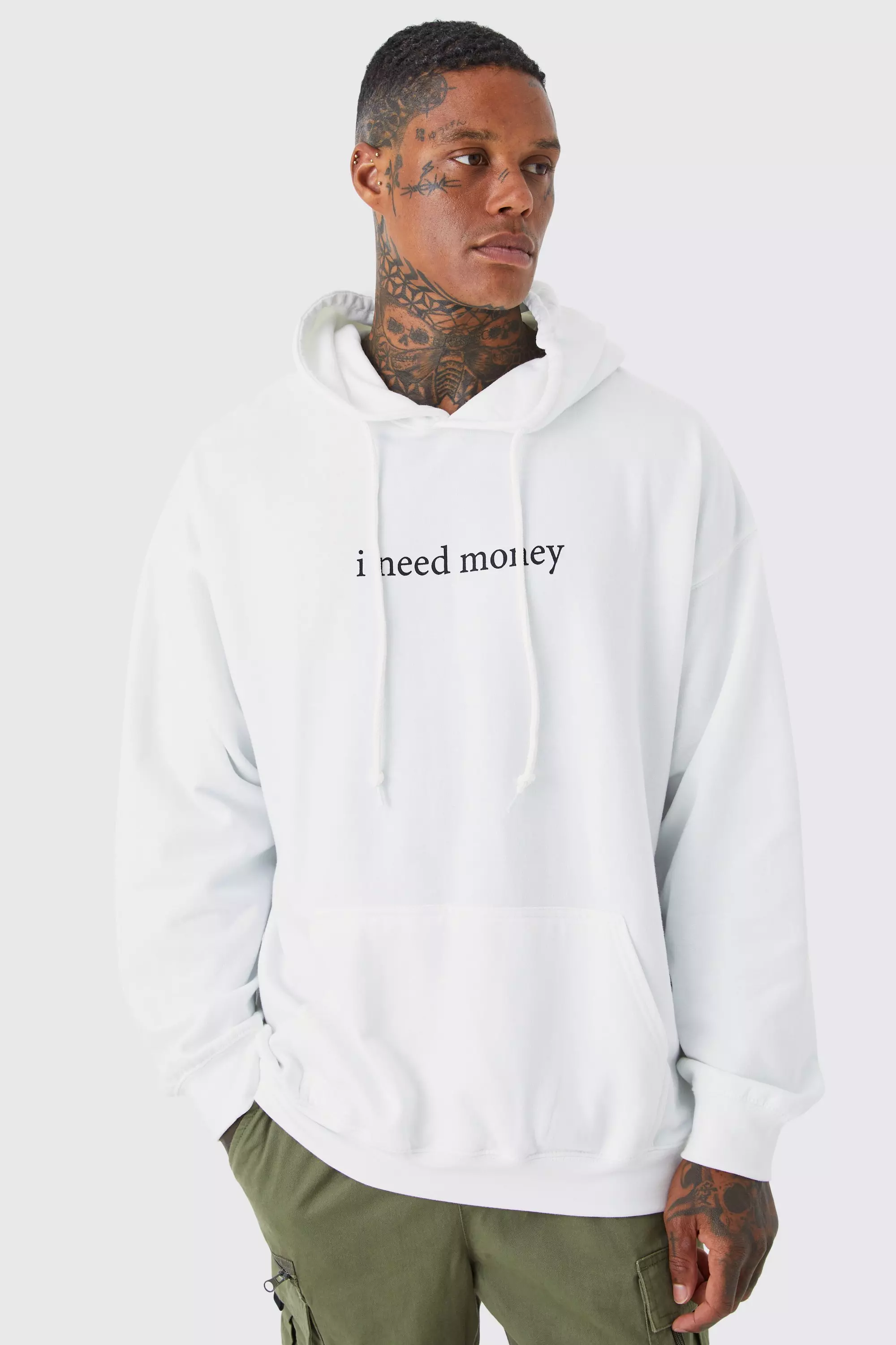 Oversized store slogan hoodie