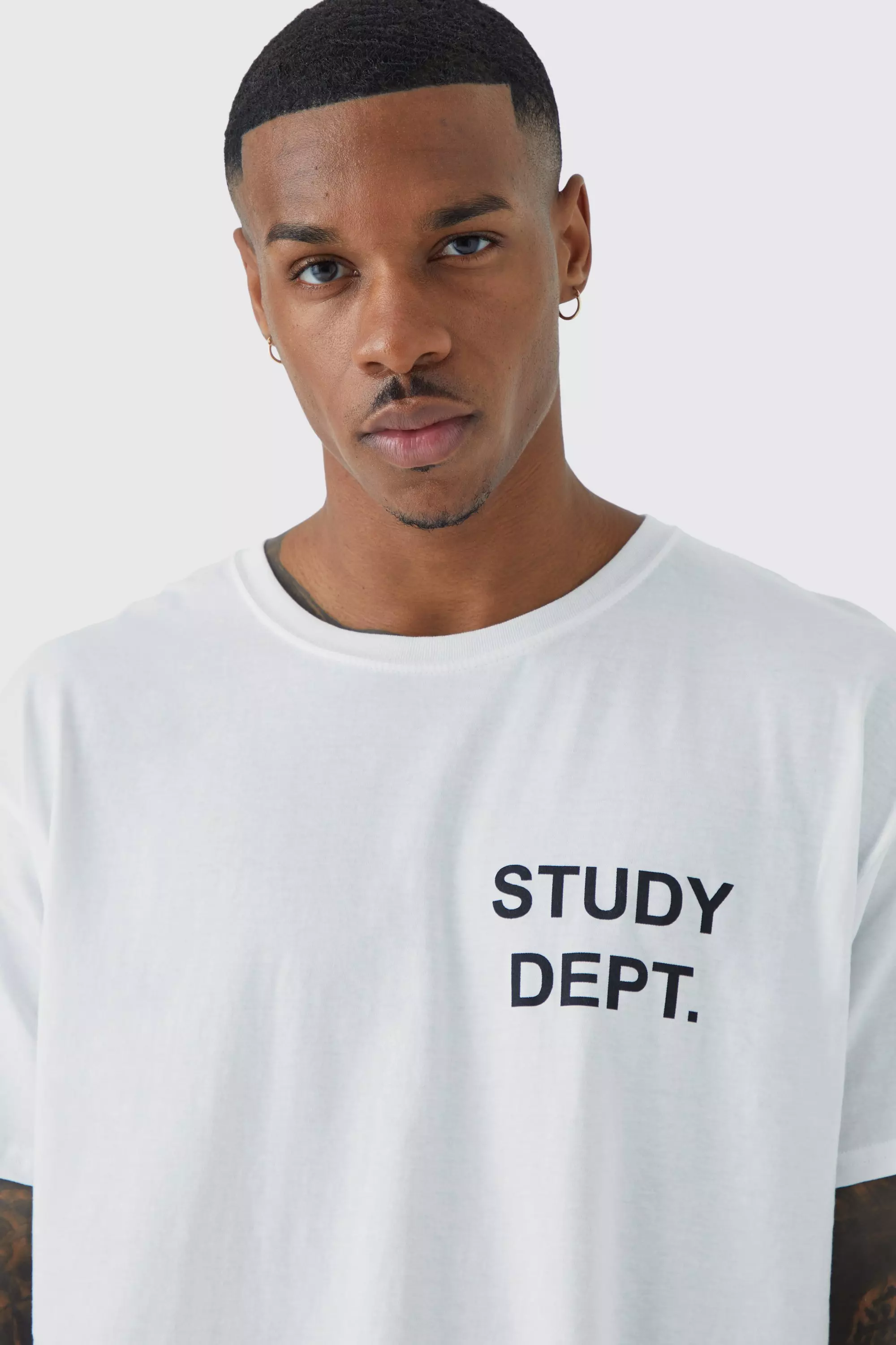 white oversized slogan t shirt