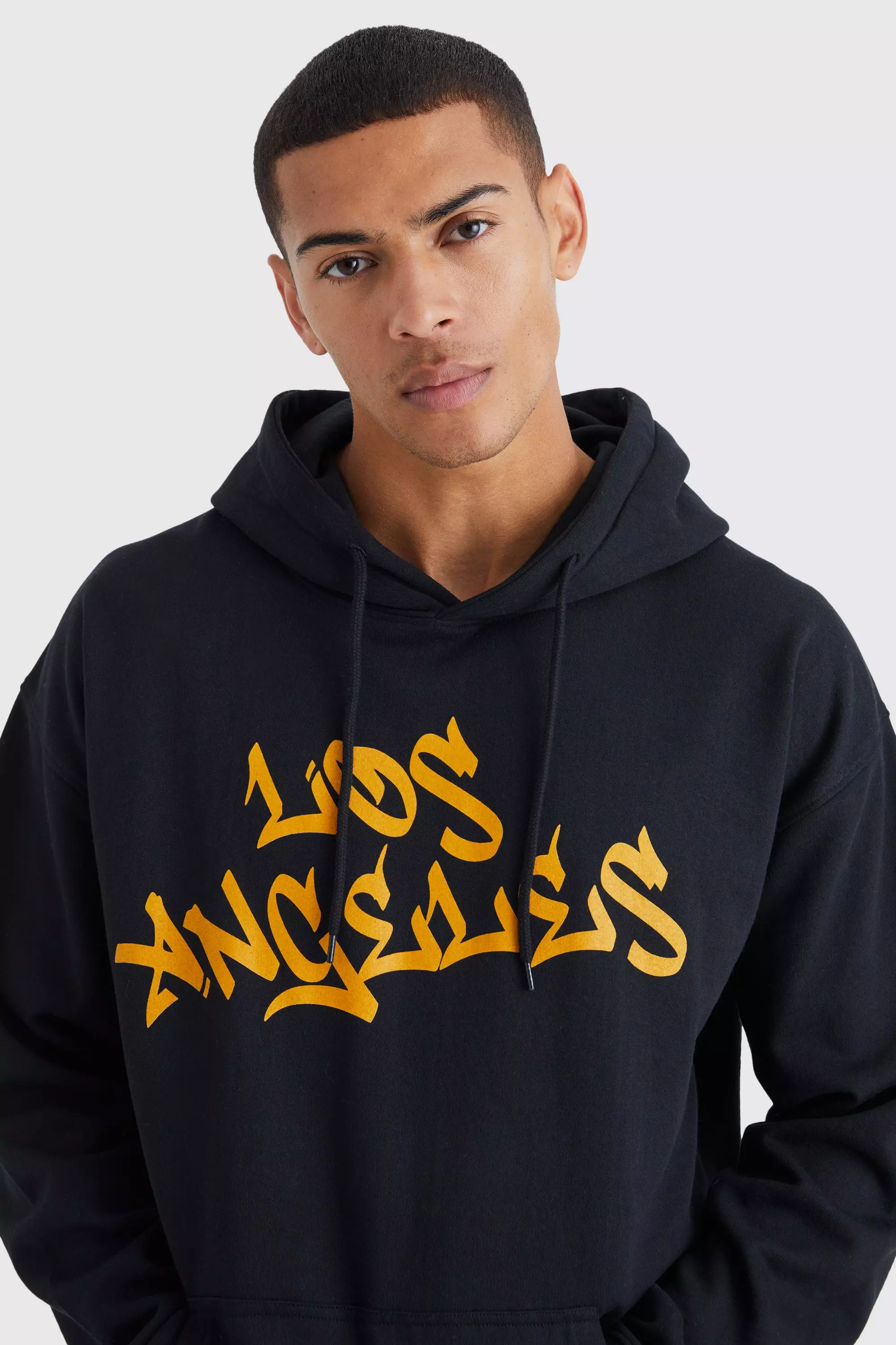 Oversized Los Angeles Printed Hoodie | boohooMAN USA