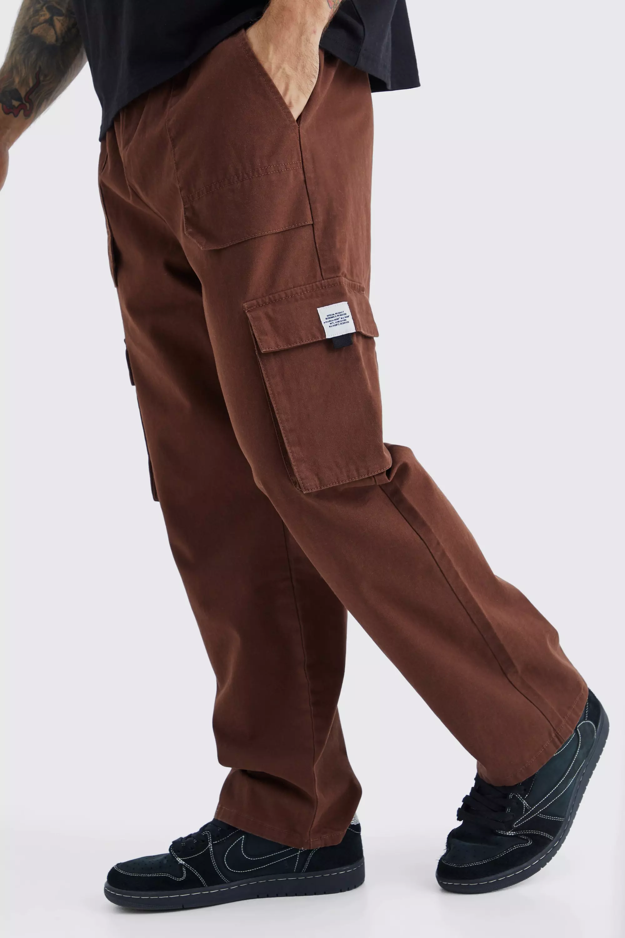 Elastic Waist Relaxed Fit Buckle Cargo Jogger