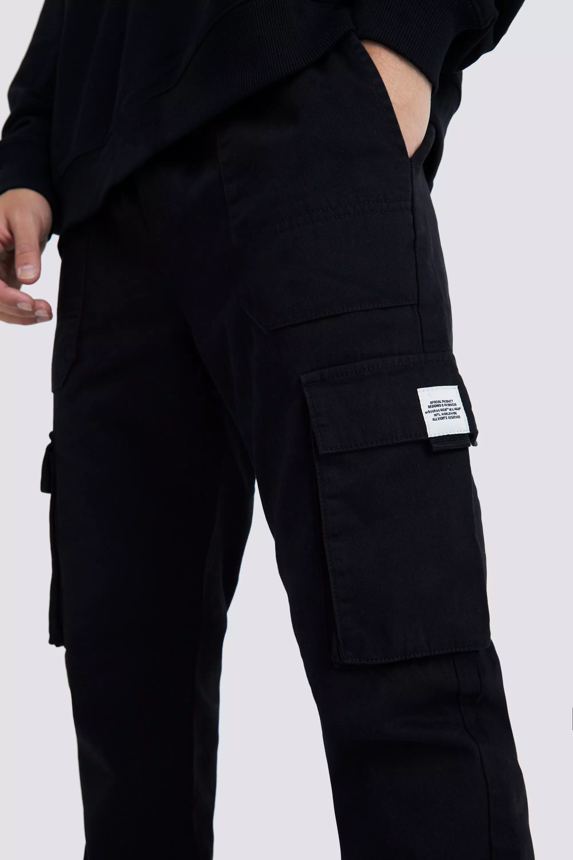 Elastic Waist Slim Fit Buckle Cargo Jogger