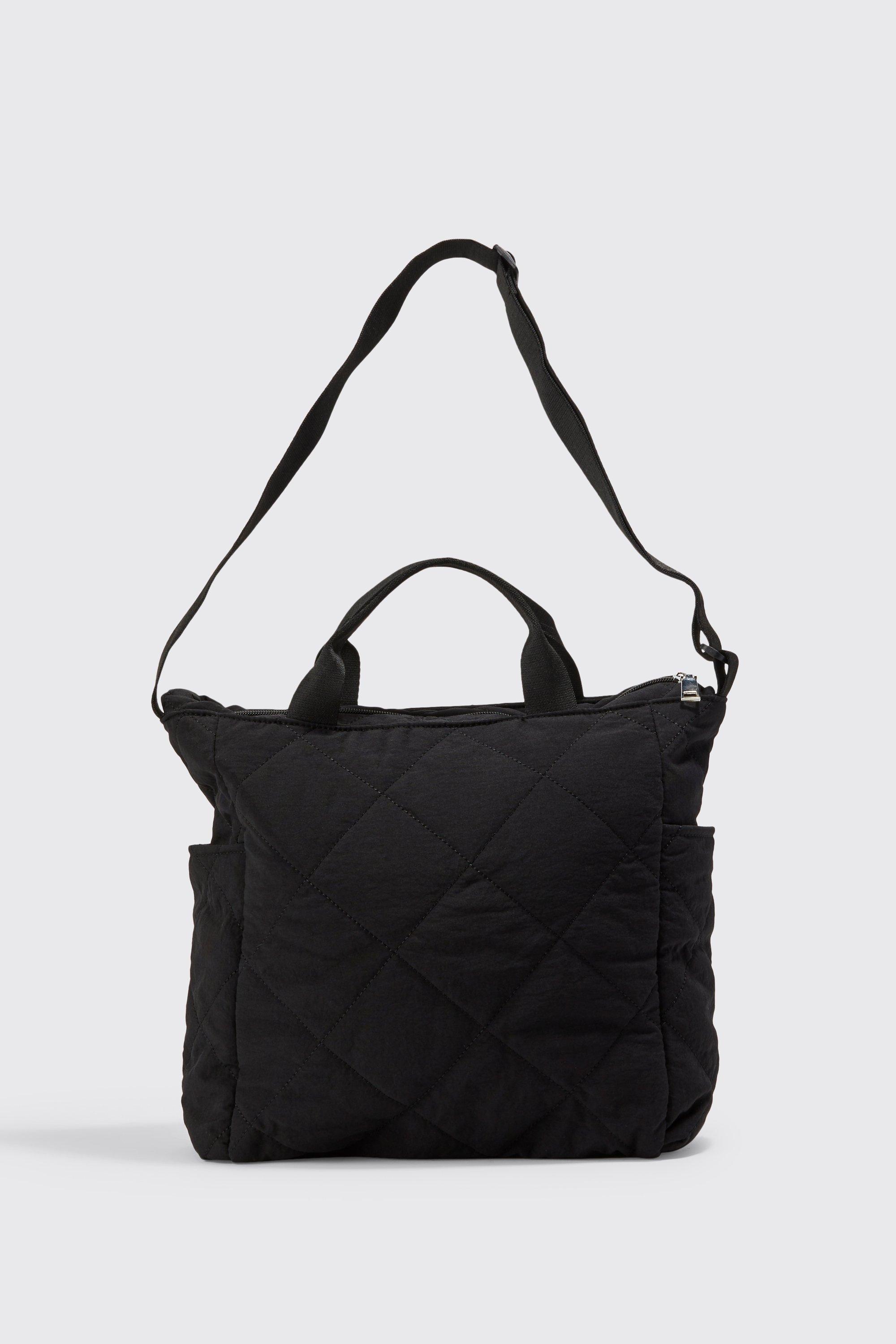 men's quilted tote bag - black - one size, black